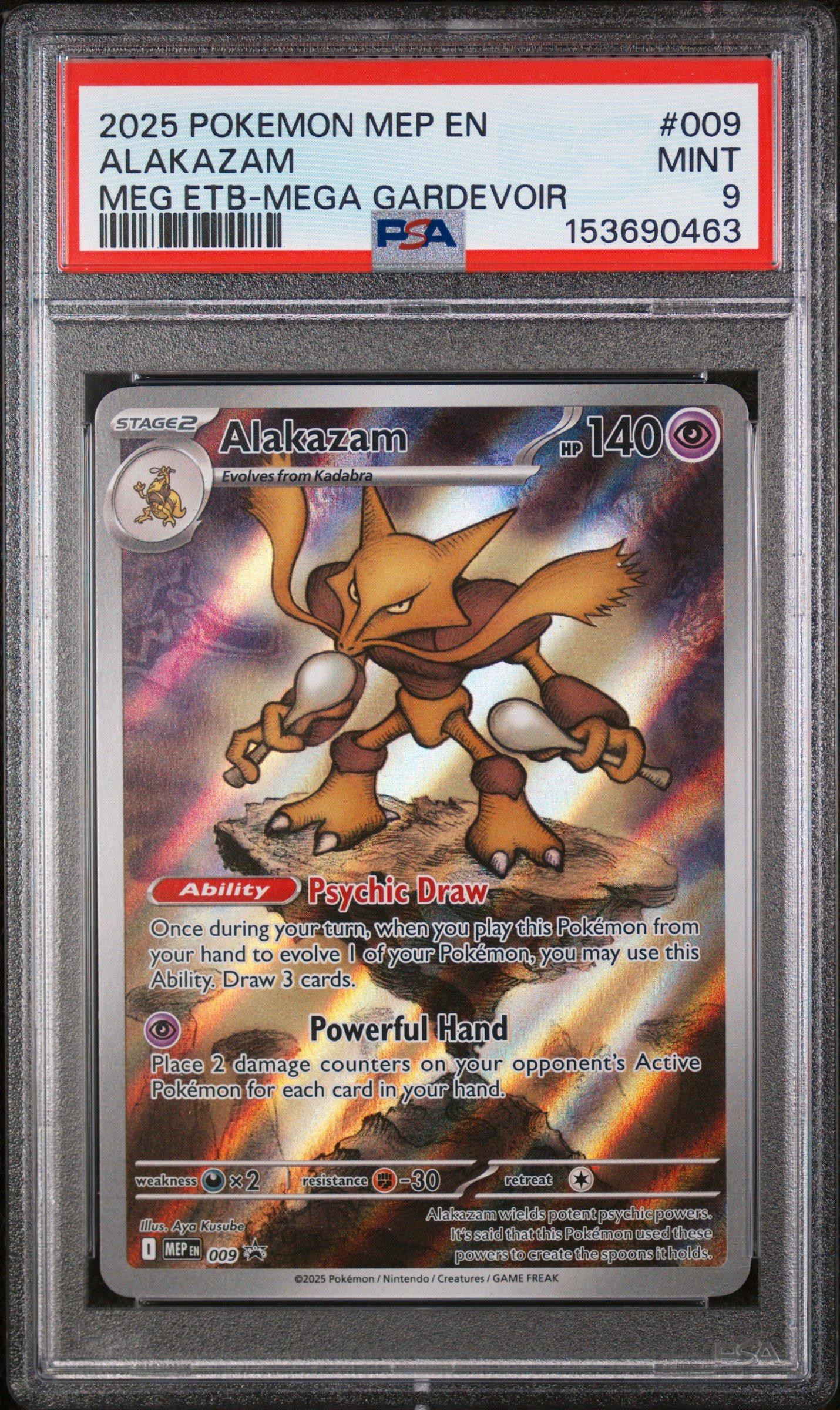 2025 Pokemon Mep En-me Black Star Promo 009 Alakazam Mega