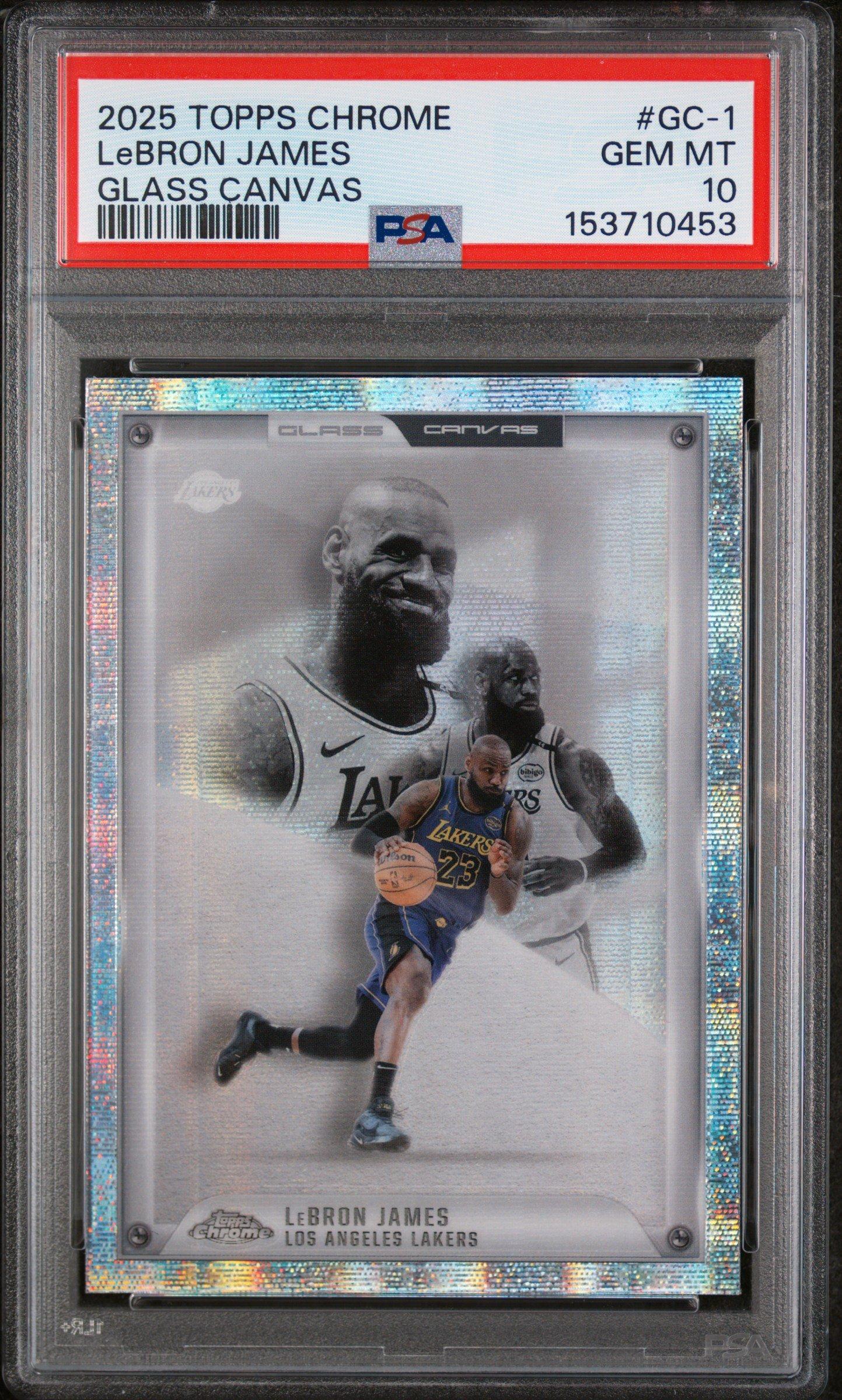 2025 Topps Chrome Glass Canvas Gc-1 Lebron James PSA 10 Graded