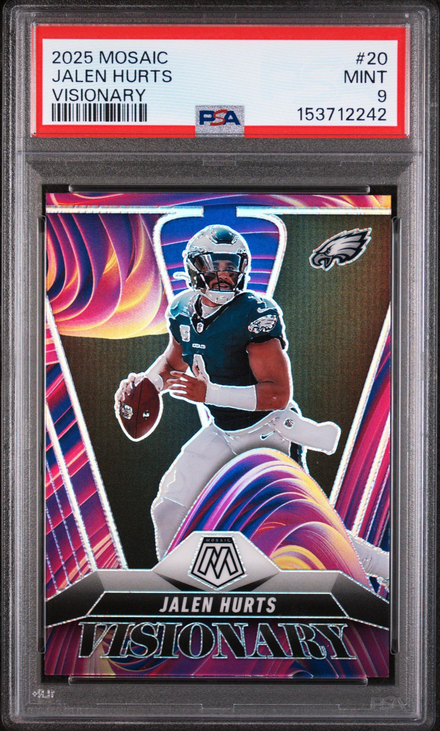 2025 Panini Mosaic Visionary 20 Jalen Hurts PSA 9 Graded Card