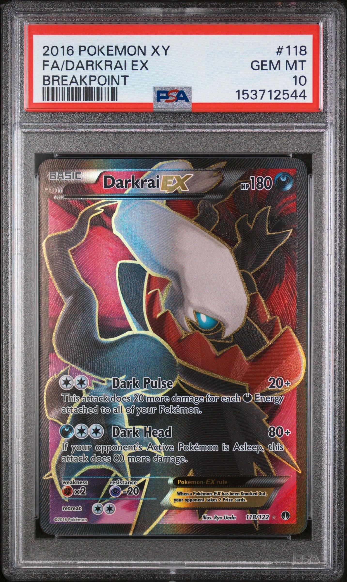 2016 Pokemon Xy Breakpoint 118 Full Art/darkrai Ex PSA 10 Graded
