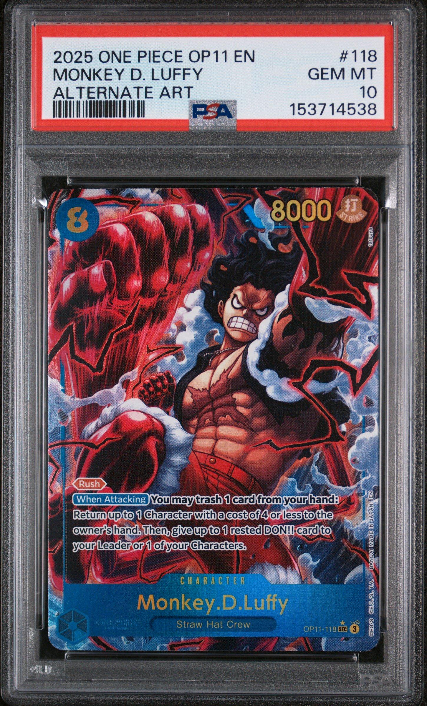 2025 One Piece Op11-a Fist Of Divine Speed 118 Monkey D. Luffy