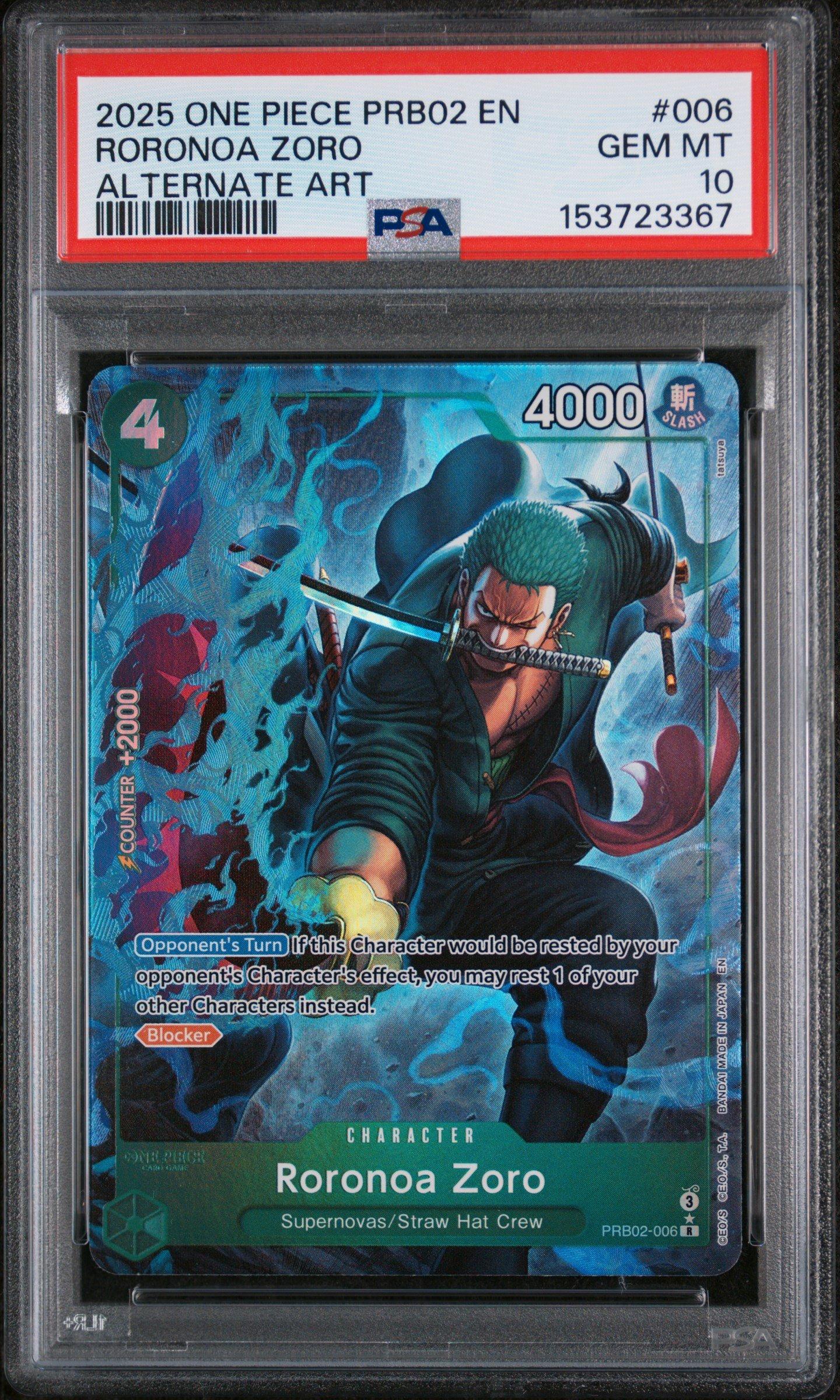 psa10 2025 ONE PIECE PRB02 JP ロロノア・ゾロ 2025 One Piece Prb02-premium Booster -one Piece Card The Best- Vol