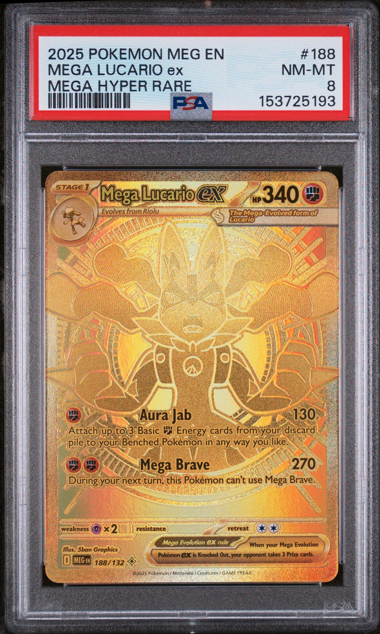 2025 Pokemon Meg En-mega Evolution 188 Mega Lucario Ex Mega Hyper