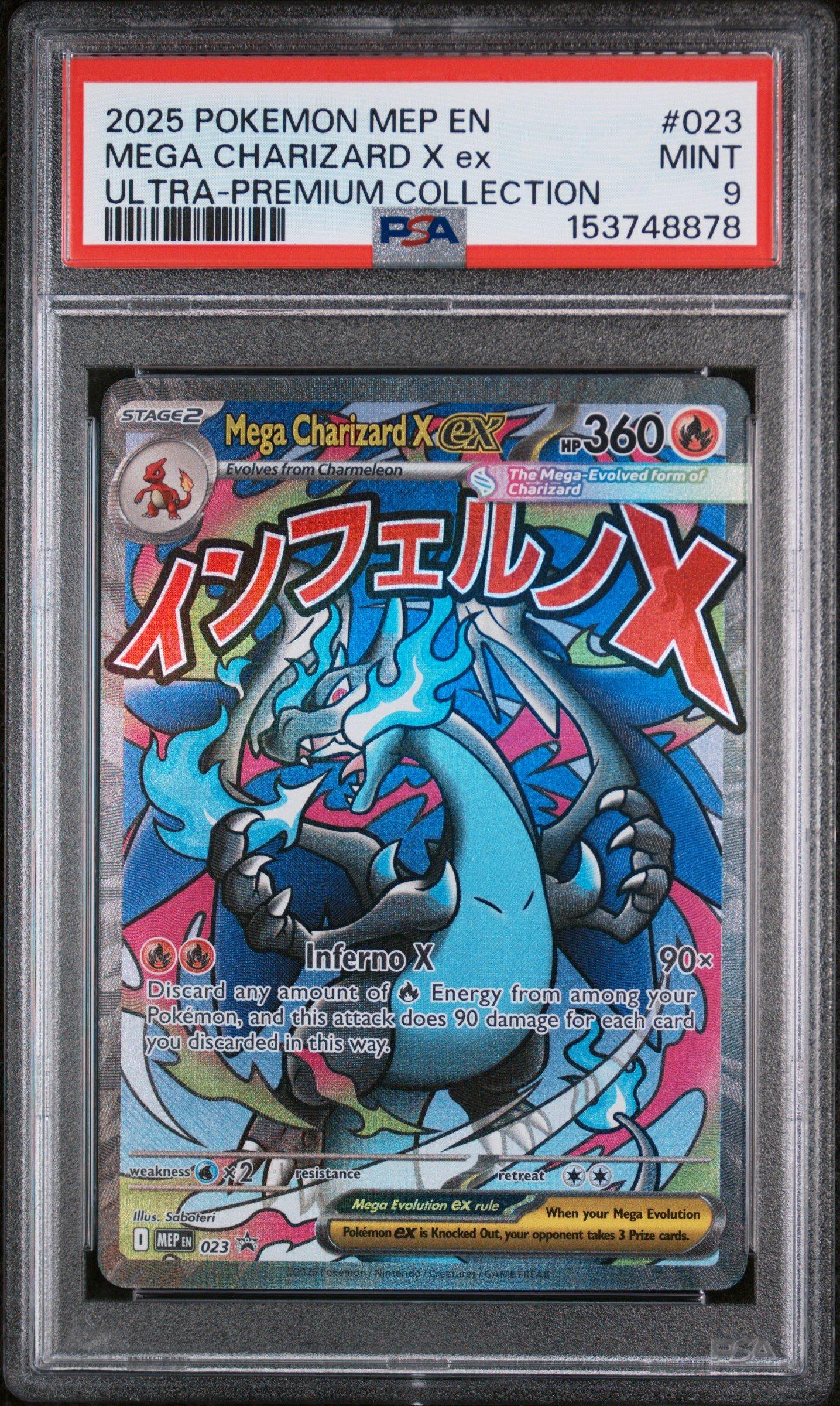 2025 Pokemon Mep En-me Black Star Promo 023 Mega Charizard X Ex