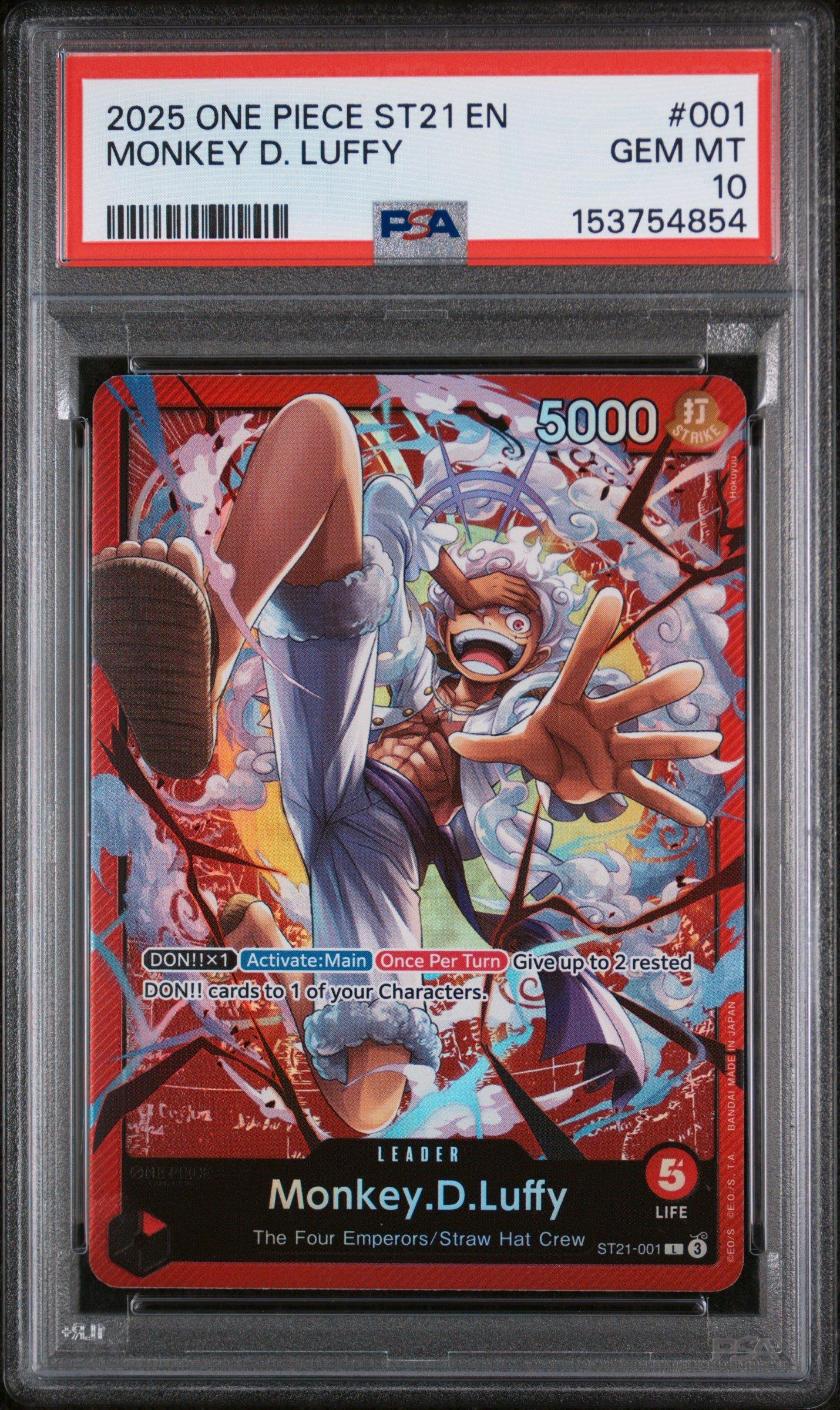 ルフィ ギア5 ST21-001 CGC10 Pristine PSA10相当 2025 One Piece Starter Deck St21-ex Gear 5 001 Monkey D. Luffy PSA