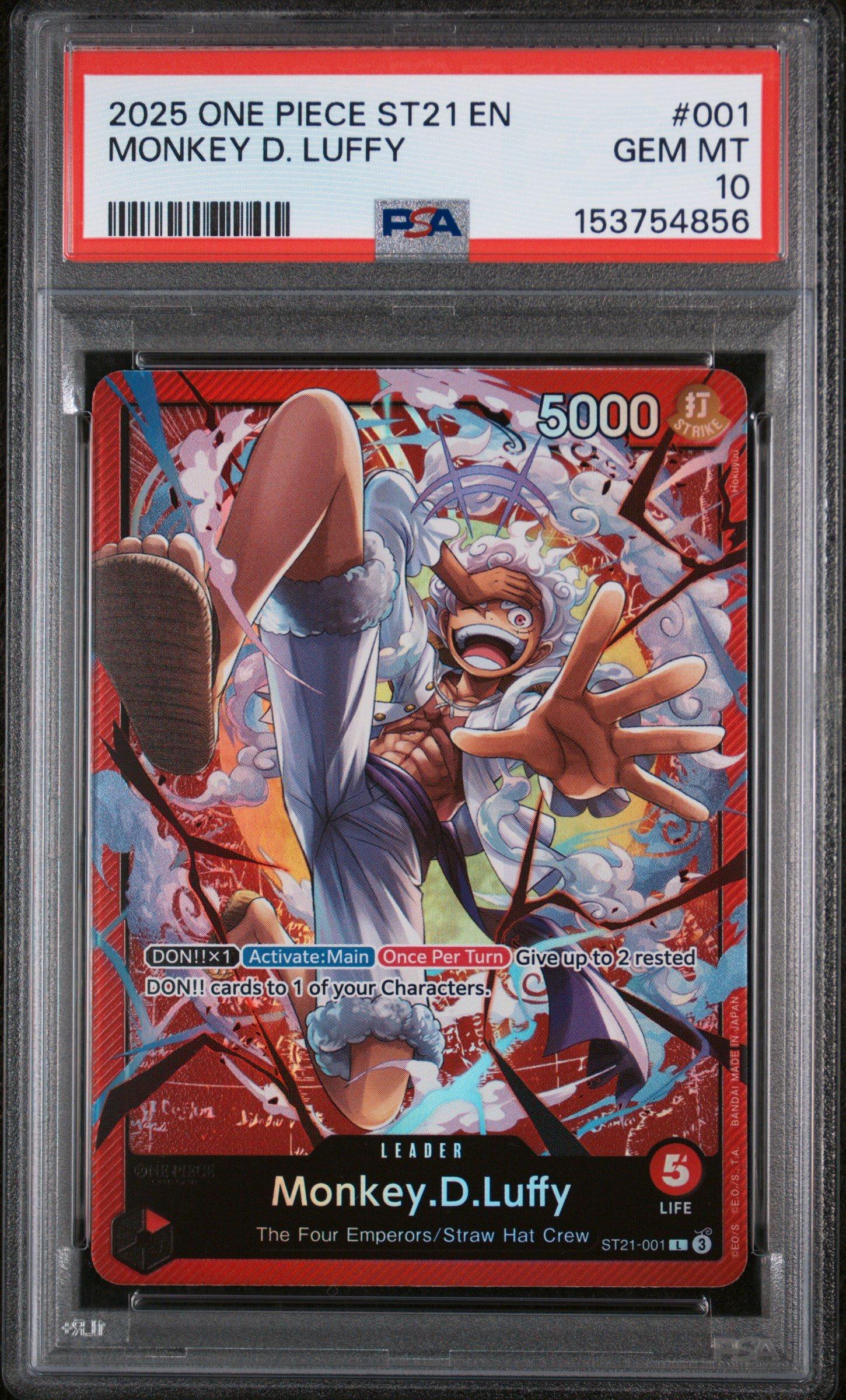 2025 One Piece Starter Deck St21-ex Gear 5 001 Monkey D. Luffy PSA