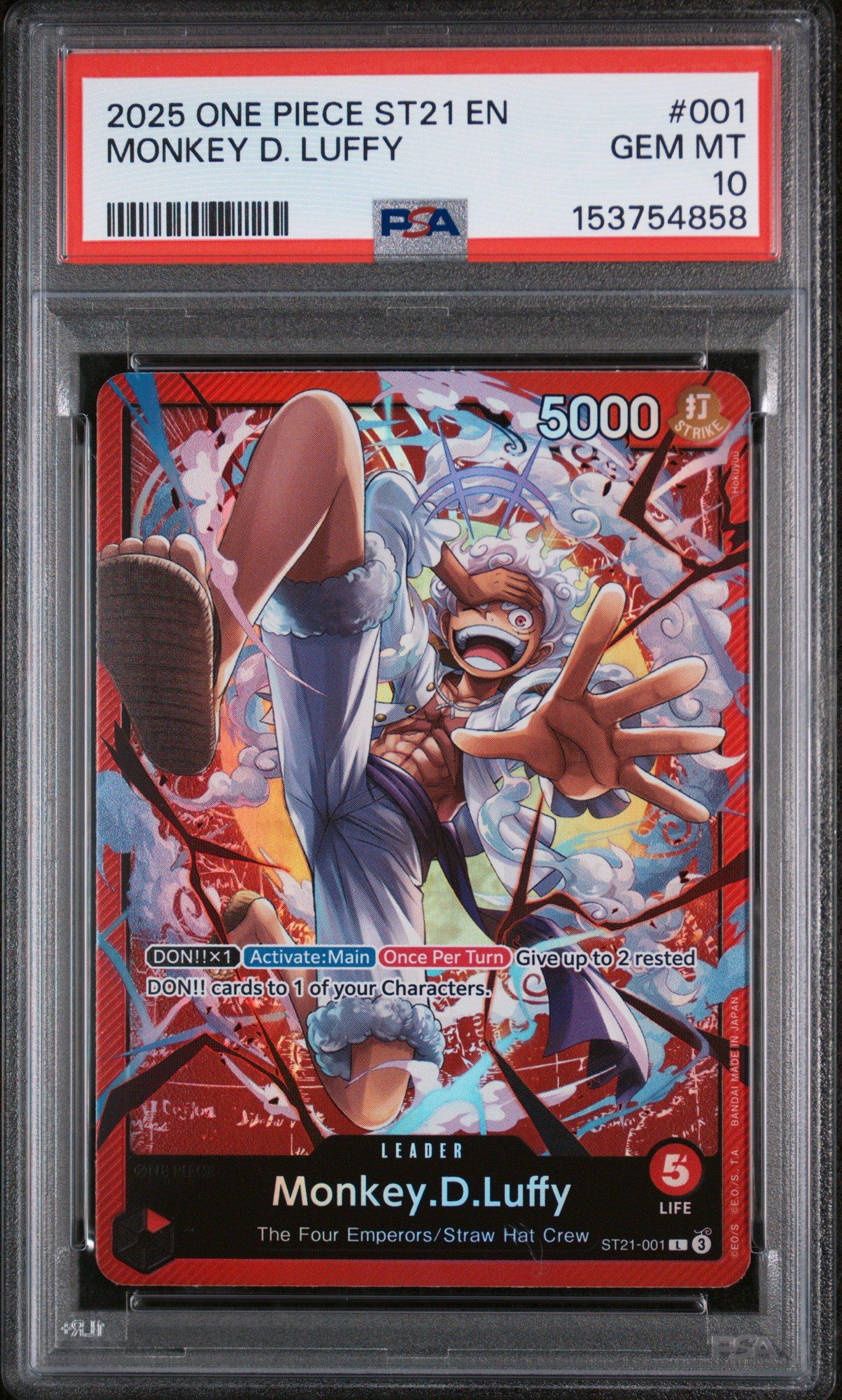 2025 One Piece Starter Deck St21-ex Gear 5 001 Monkey D. Luffy PSA