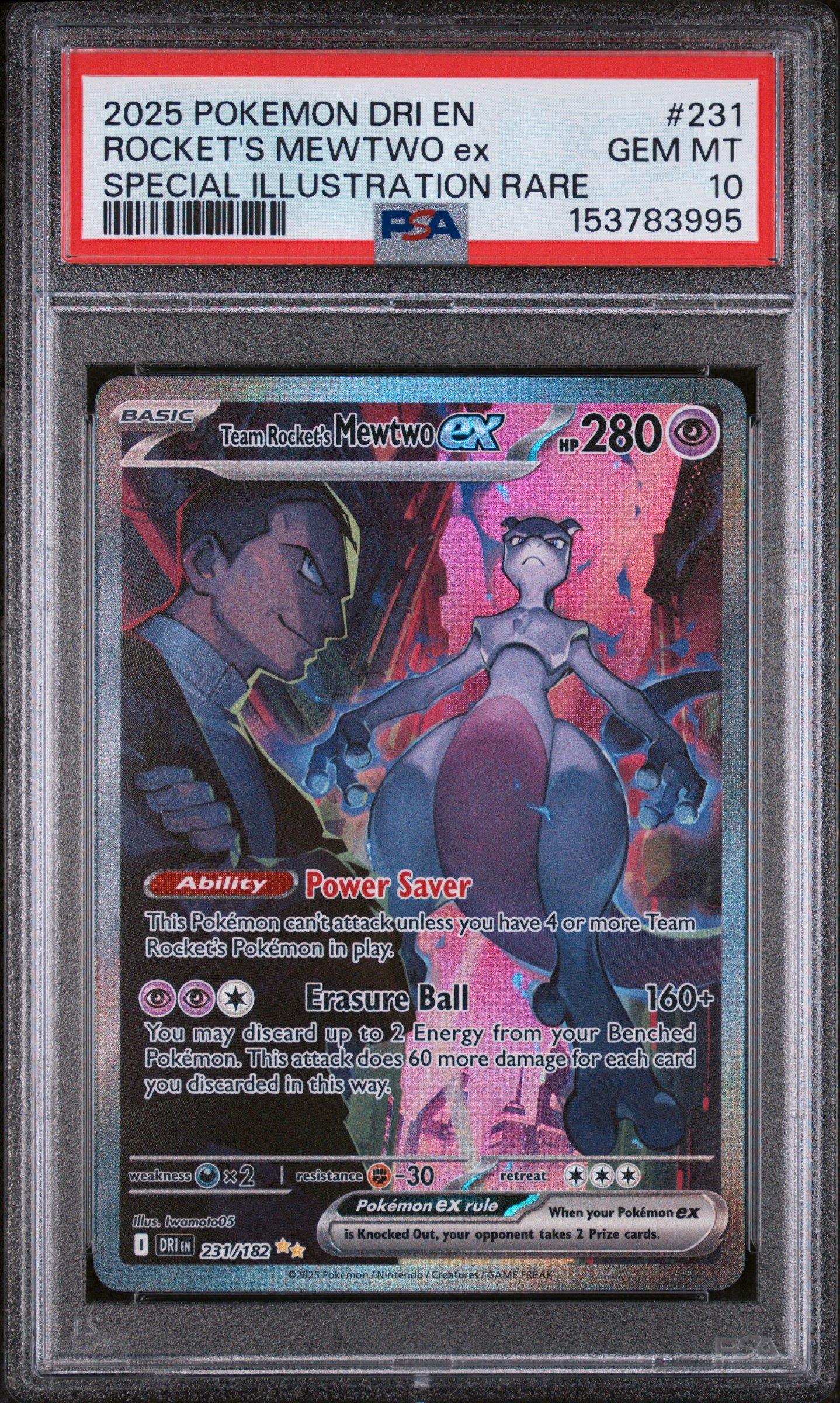 pokemon destined rivals rare cards 2025 Dri En-destined 231 Team Rocket's Mewtwo Ex Special Illustration PSA 10 Graded Card Card Number / Rarity 2025 Pokemon Dri En-destined Rivals