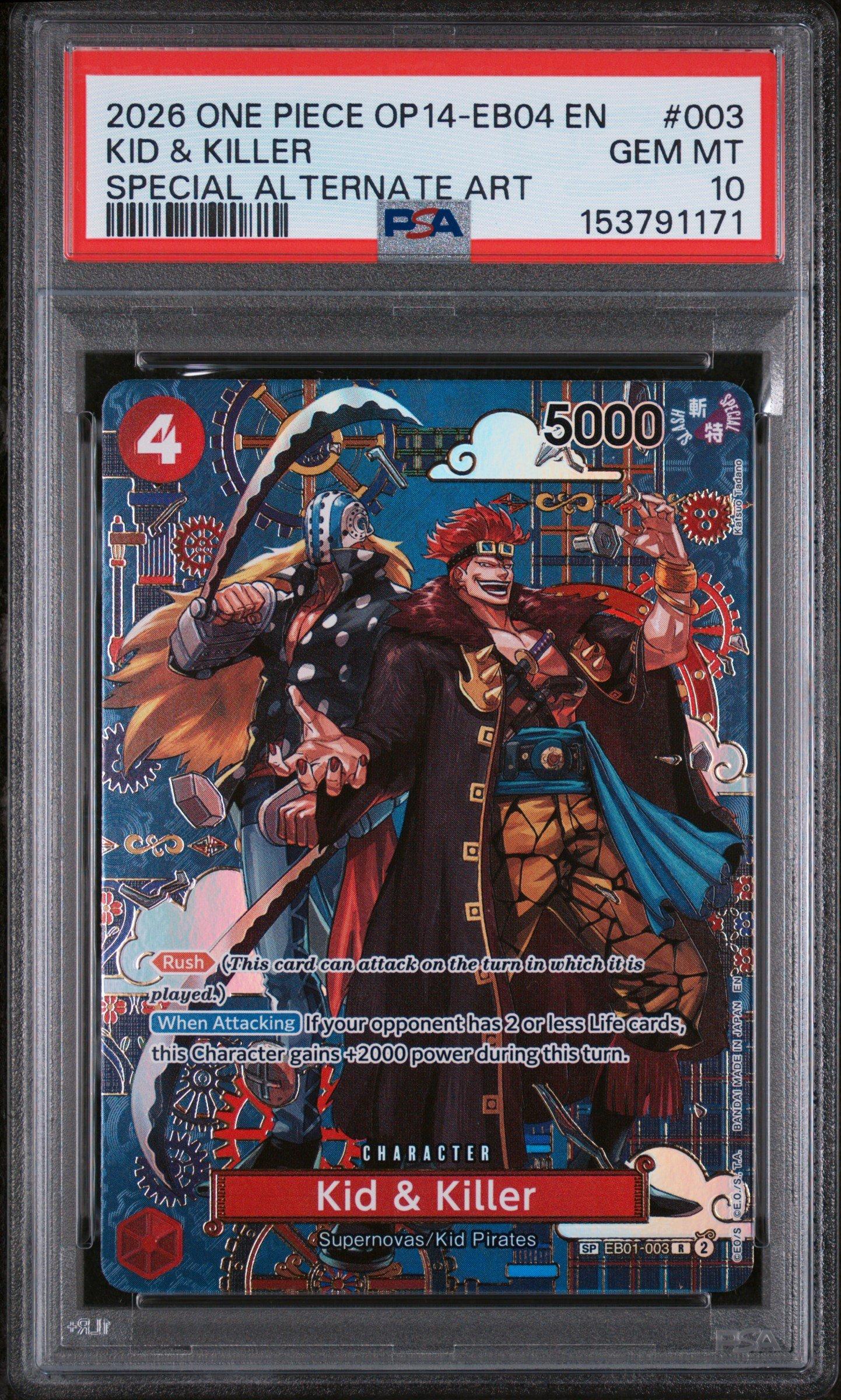 2026 One Piece Op14-eb04-the Azure Sea's Seven 003 Kid & Killer