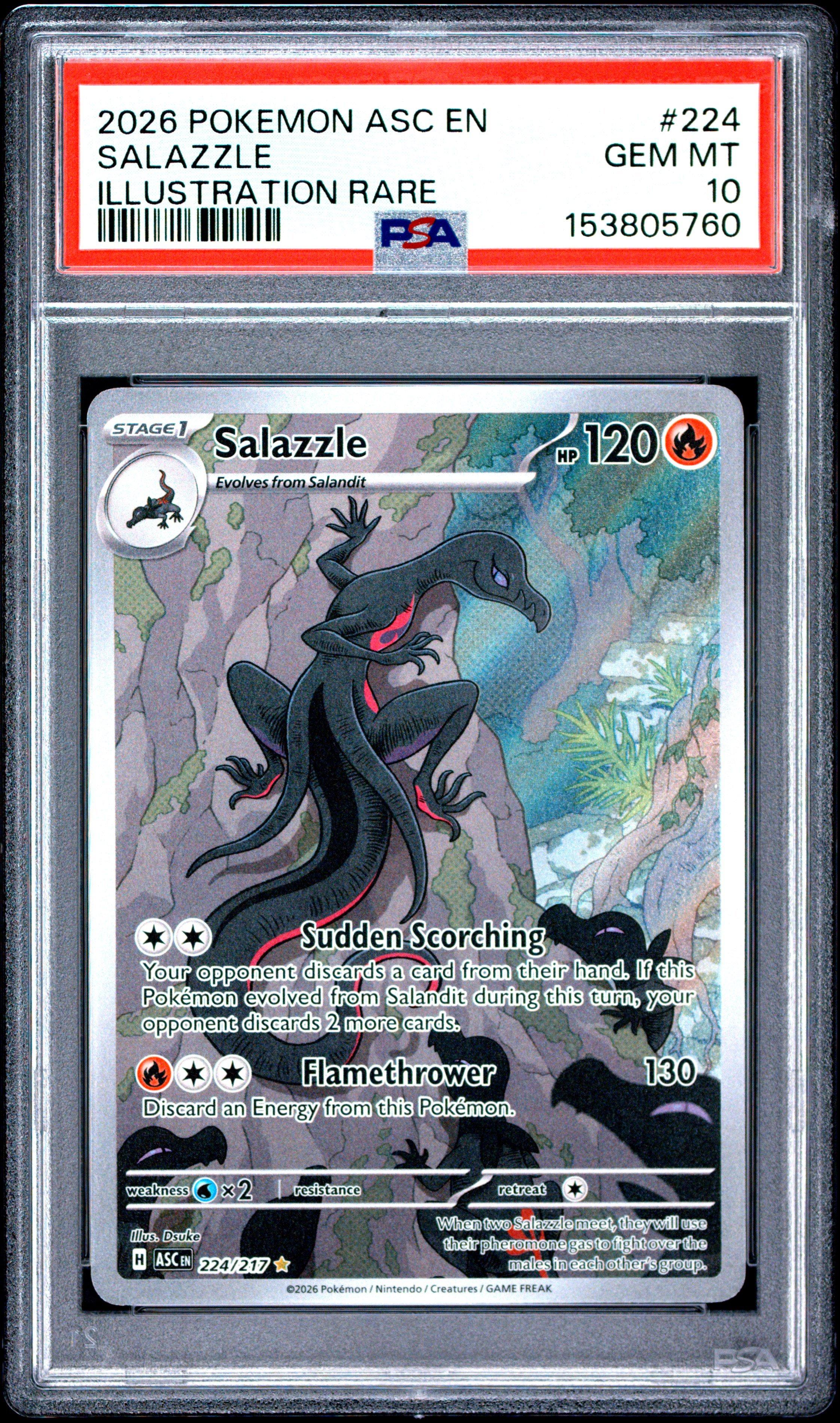 2026 Pokemon Asc En-ascended Heroes 224 Salazzle Illustration Rare