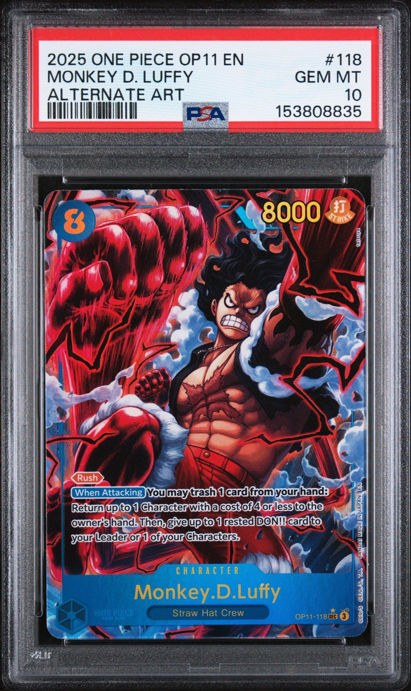 2025 One Piece Op11-a Fist Of Divine Speed 118 Monkey D. Luffy