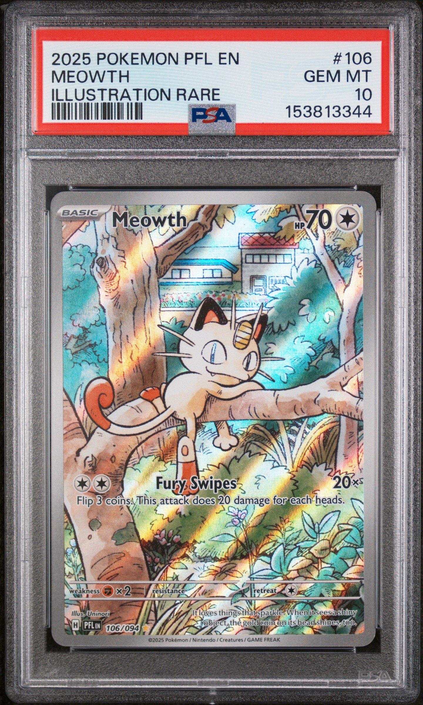 ニャースex PSA10 /Meowth EX Special Art Rare PSA 10 Meowth ex SAR 114/080 M3 MEGA Pokemon Card Japanese Nihil