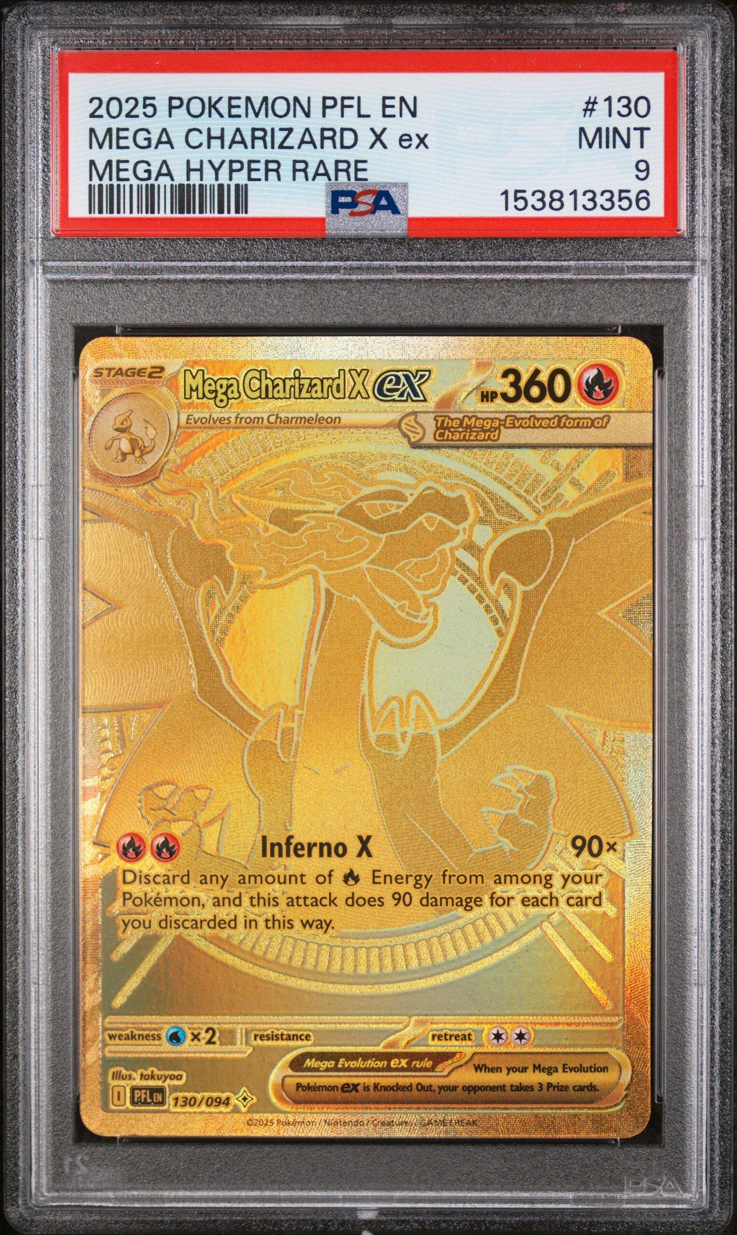 2025 Pokemon Pfl En-phantasmal Flames 130 Mega Charizard X Ex Mega