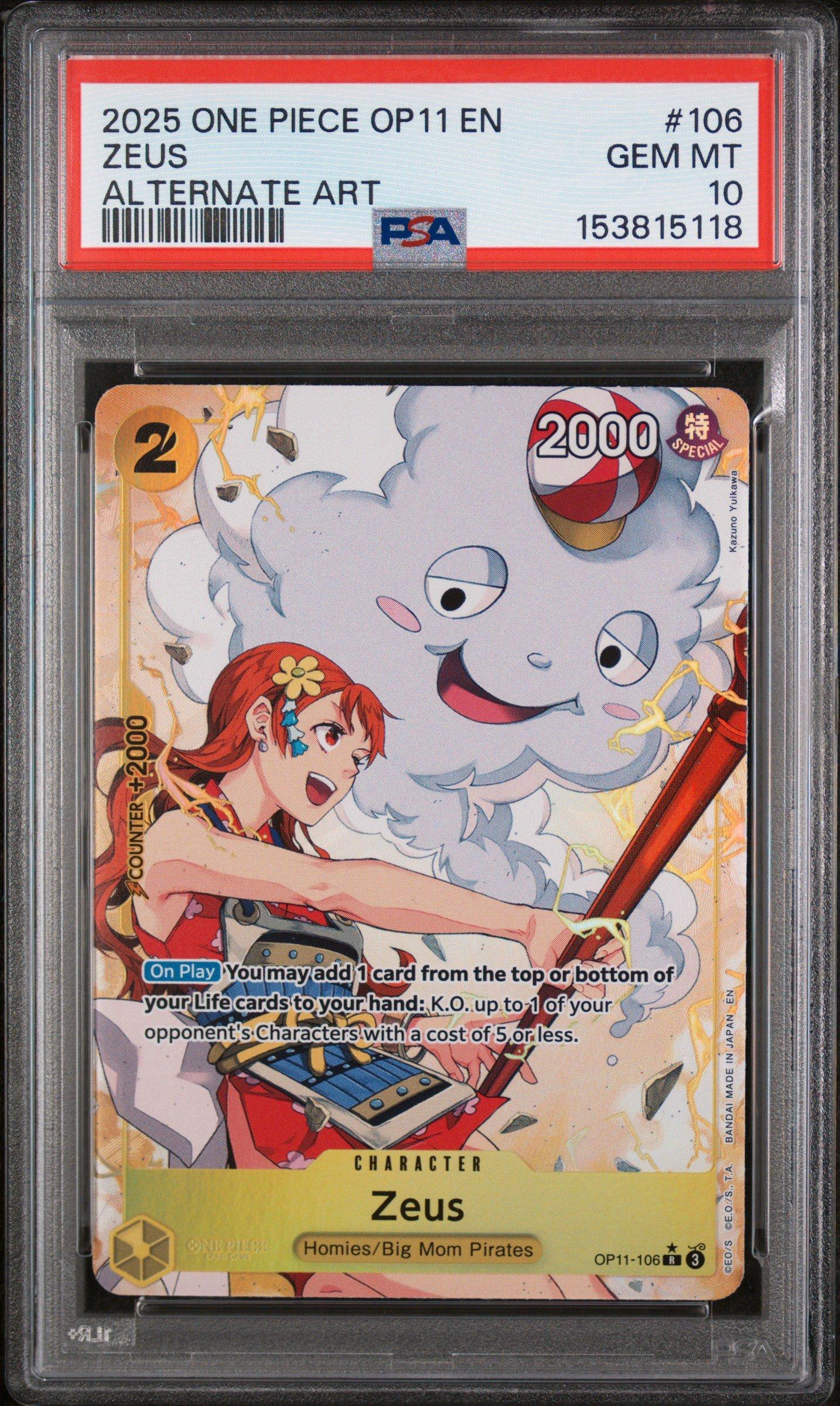 ゼウス #106 特別アート Psa 10 2025 One Piece Op11-a Fist Of Divine Speed 106 Zeus Alternate Art