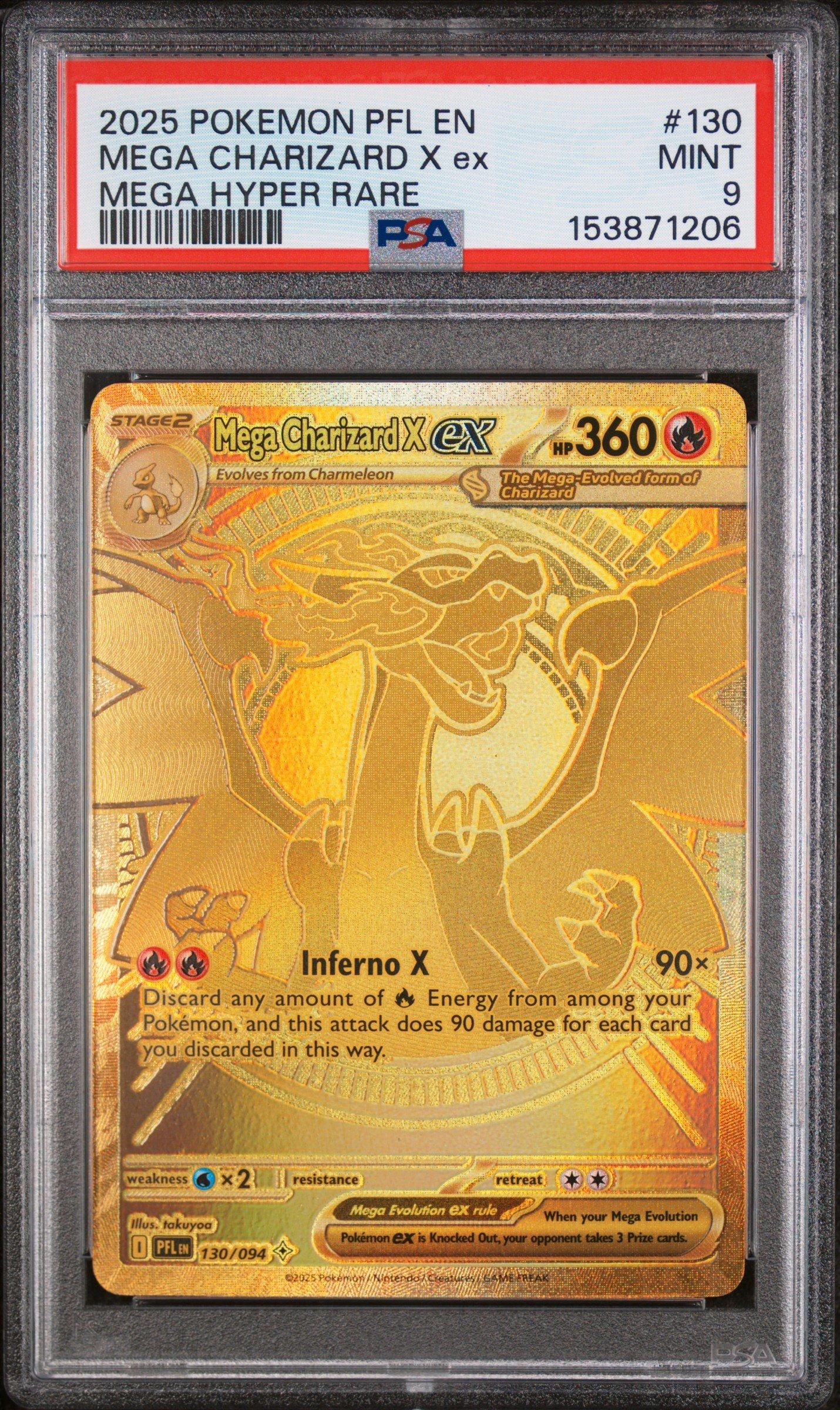 2025 Pokemon Pfl En-phantasmal Flames 130 Mega Charizard X Ex Mega