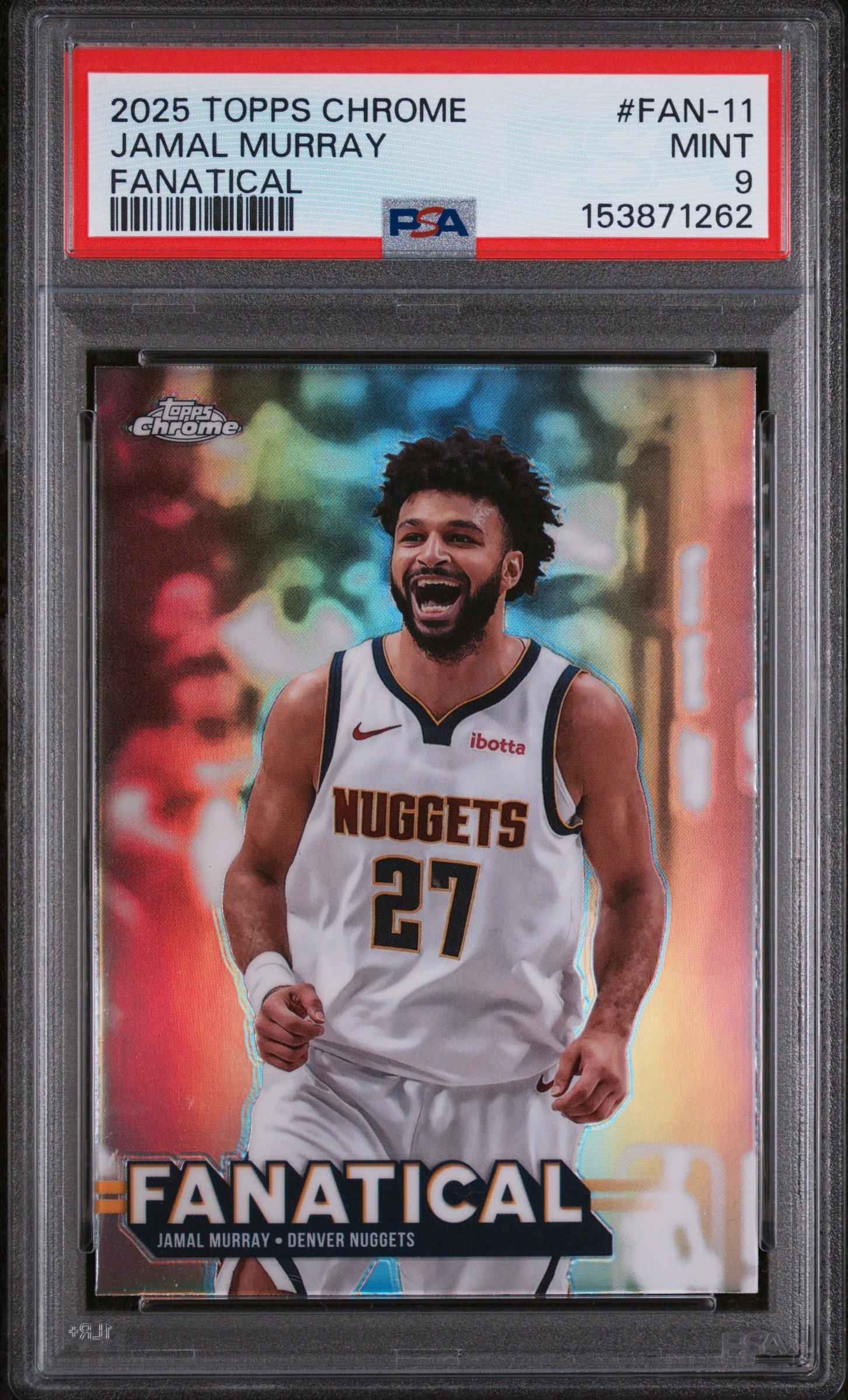 2025 Topps Chrome Fanatical Fan-11 Jamal Murray PSA 9 Graded Card