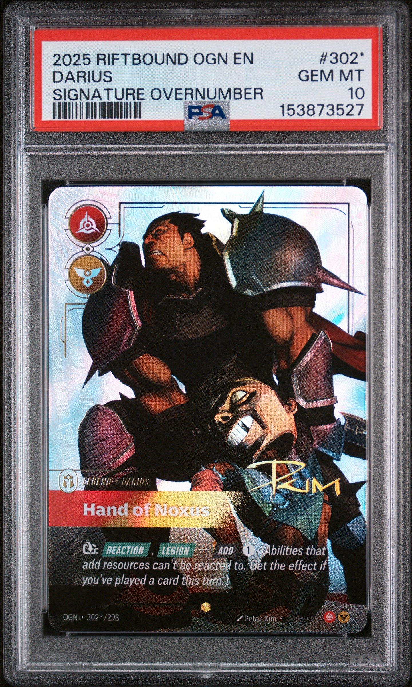 2025 Riftbound: League Of Legends Ogn-origins 302* Darius - Hand