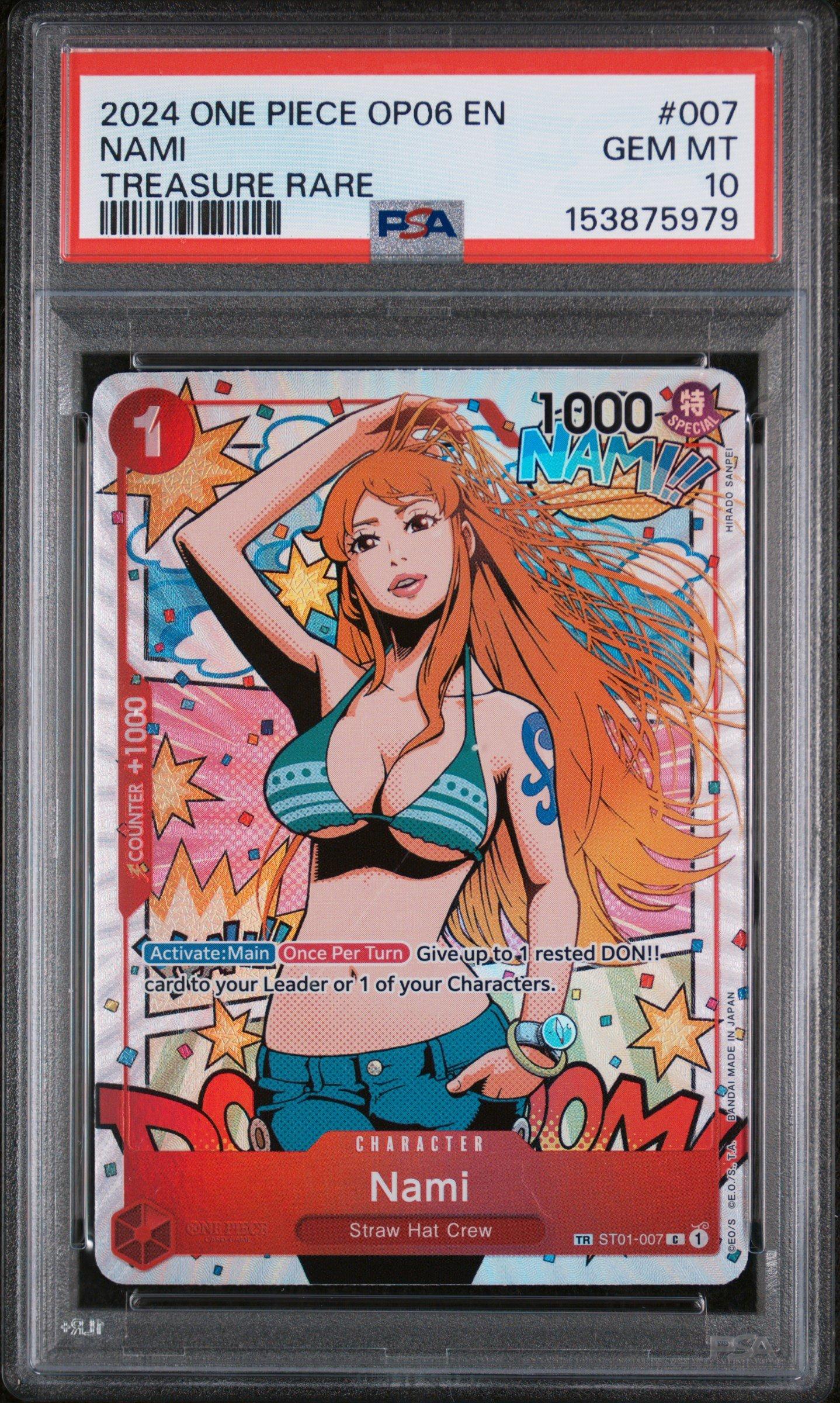 2024 One Piece Op06-wings Of The Captain 007 Nami Treasure Rare PSA 10