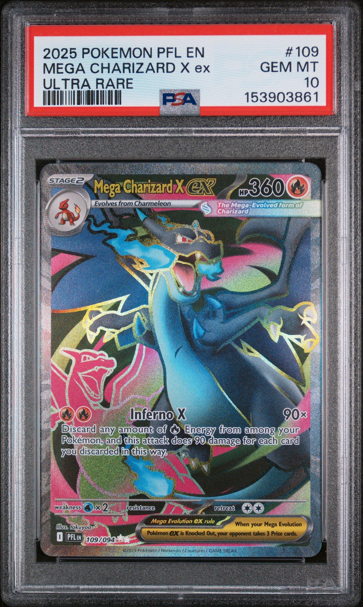 charizard pokemon card x 2025 Pokemon Phantasmal Flames 109/094 Mega Charizard X ex Full Art