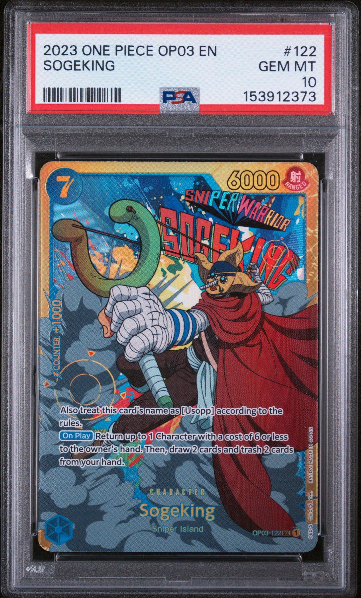2023 One Piece Op03-pillars Of Strength 122 Sogeking PSA 10 Graded