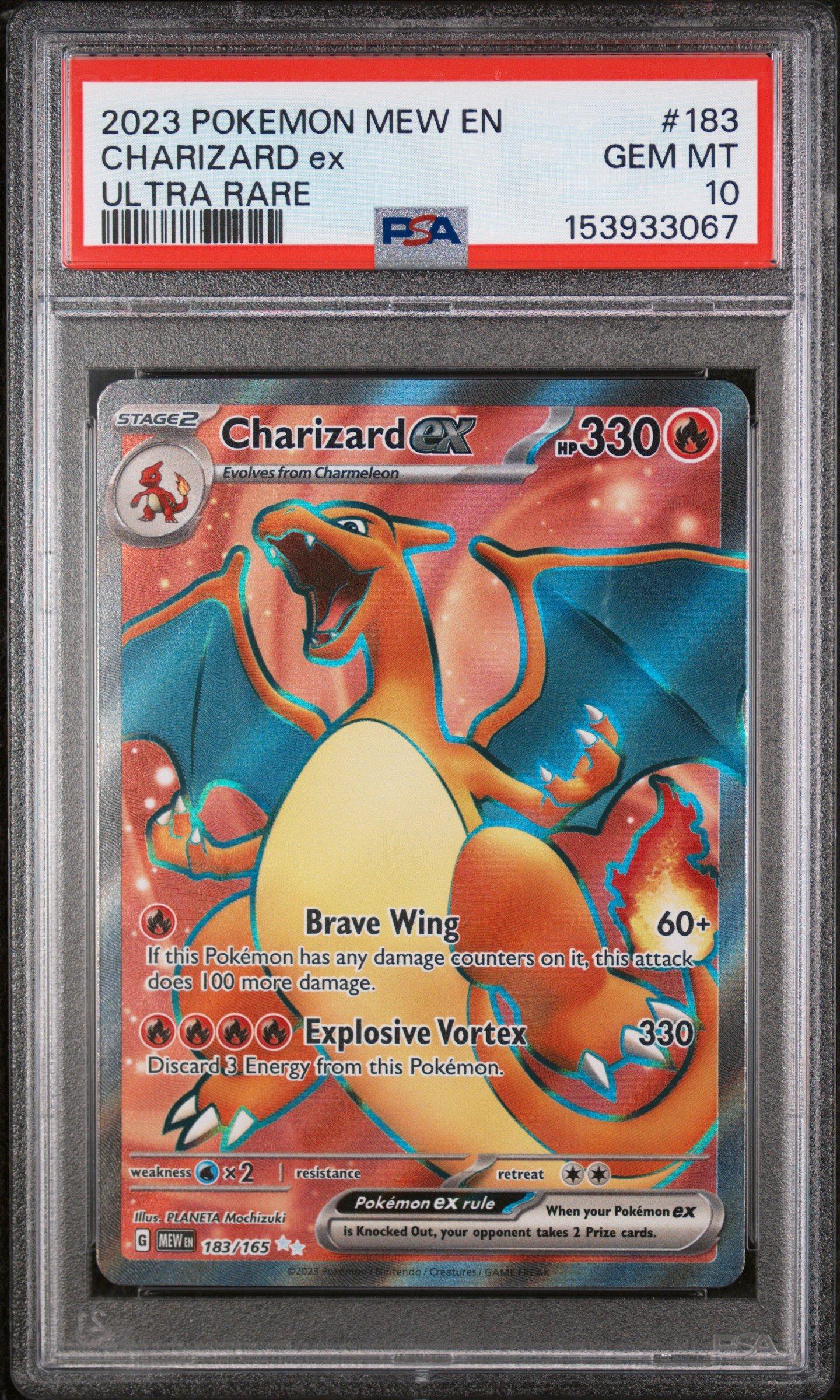 2023 Pokemon Mew En-151 183 Charizard Ex Ultra Rare PSA 10 Graded