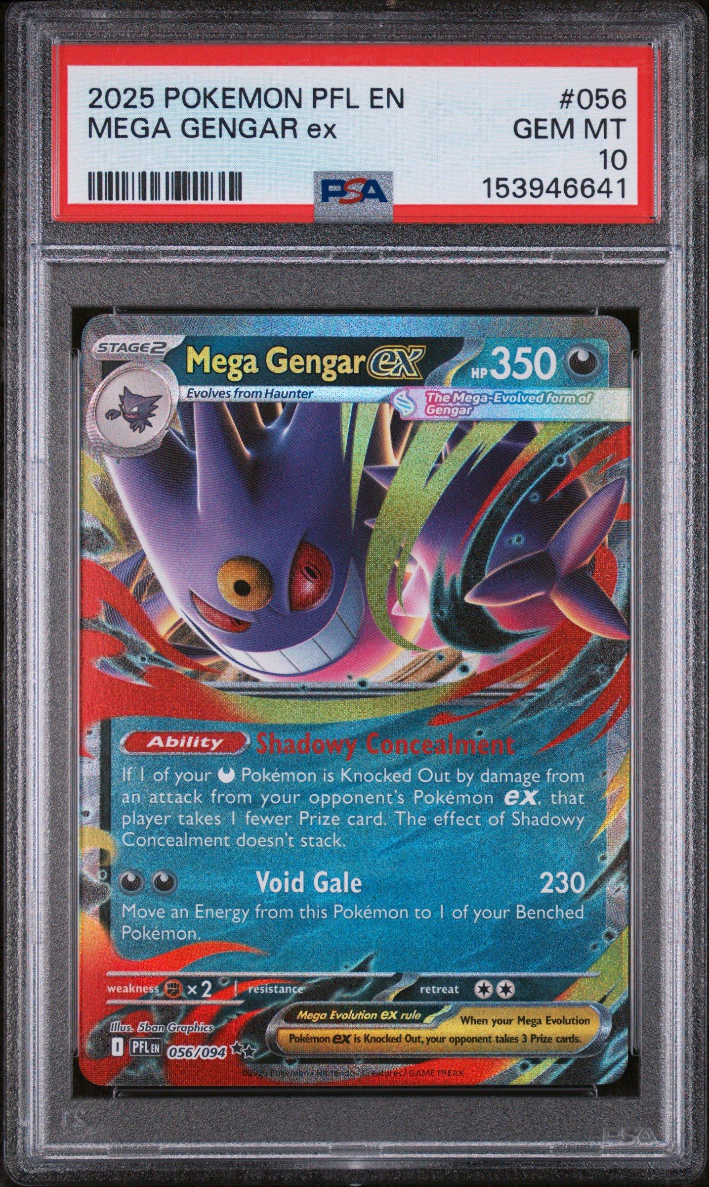 2025 Pokemon Pfl En-phantasmal Flames 056 Mega Gengar Ex PSA 10