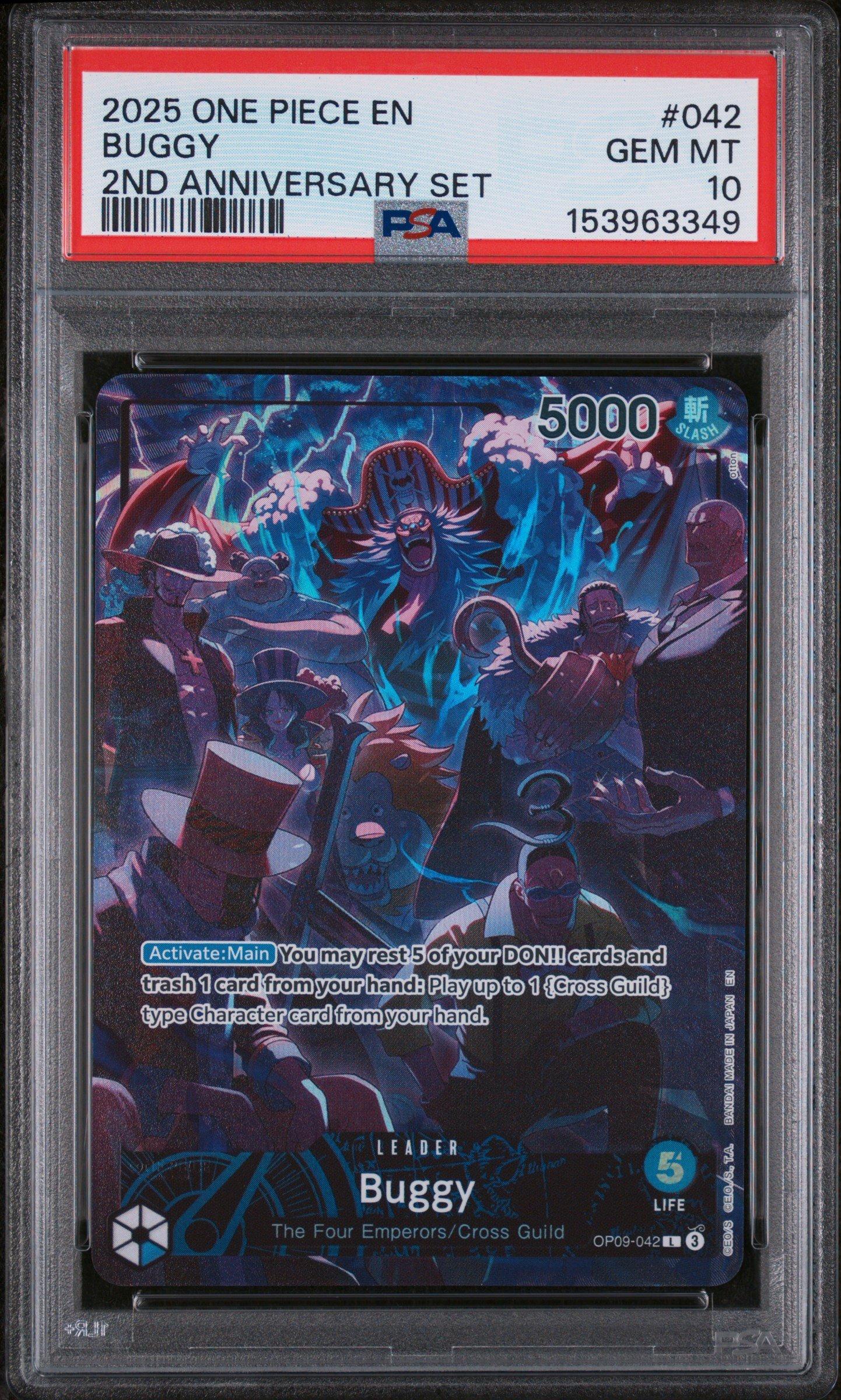 2025 One Piece English Version 2nd Anniversary Set 042 Buggy PSA