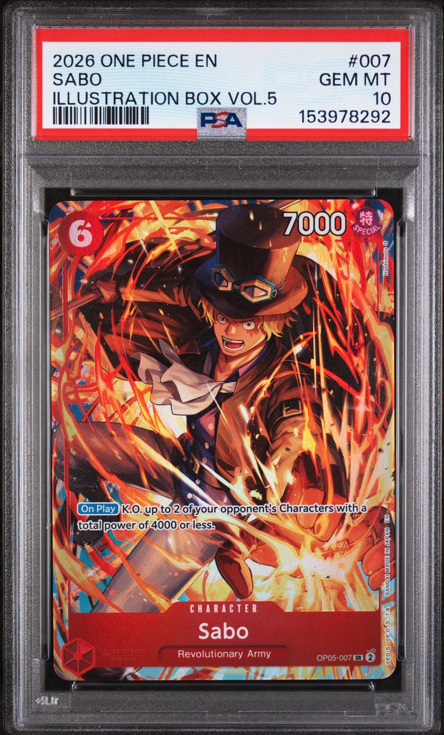 2026 One Piece Promos 007 Sabo Illustration Box Vol.5 PSA 10