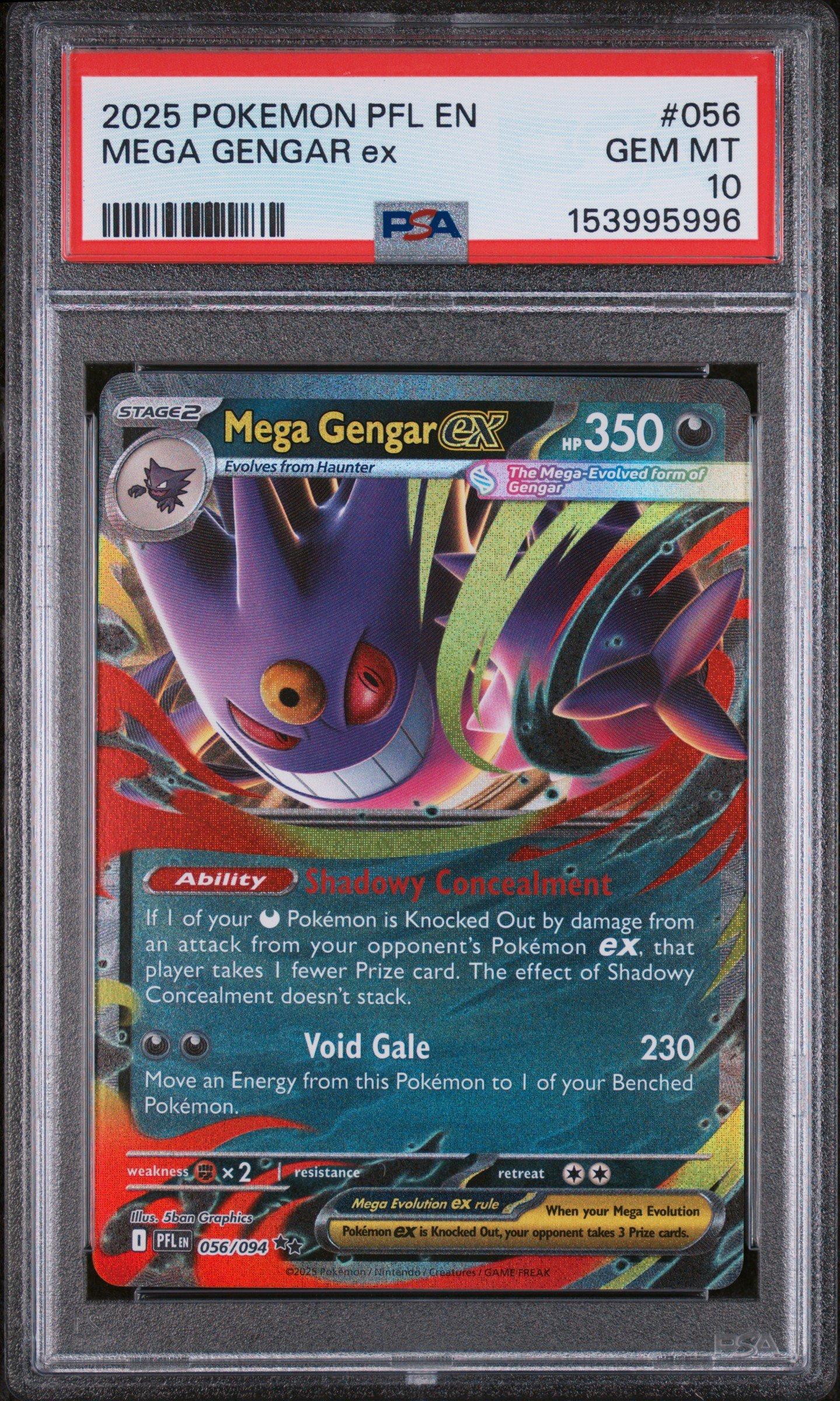 2025 Pokemon Pfl En-phantasmal Flames 056 Mega Gengar Ex PSA 10