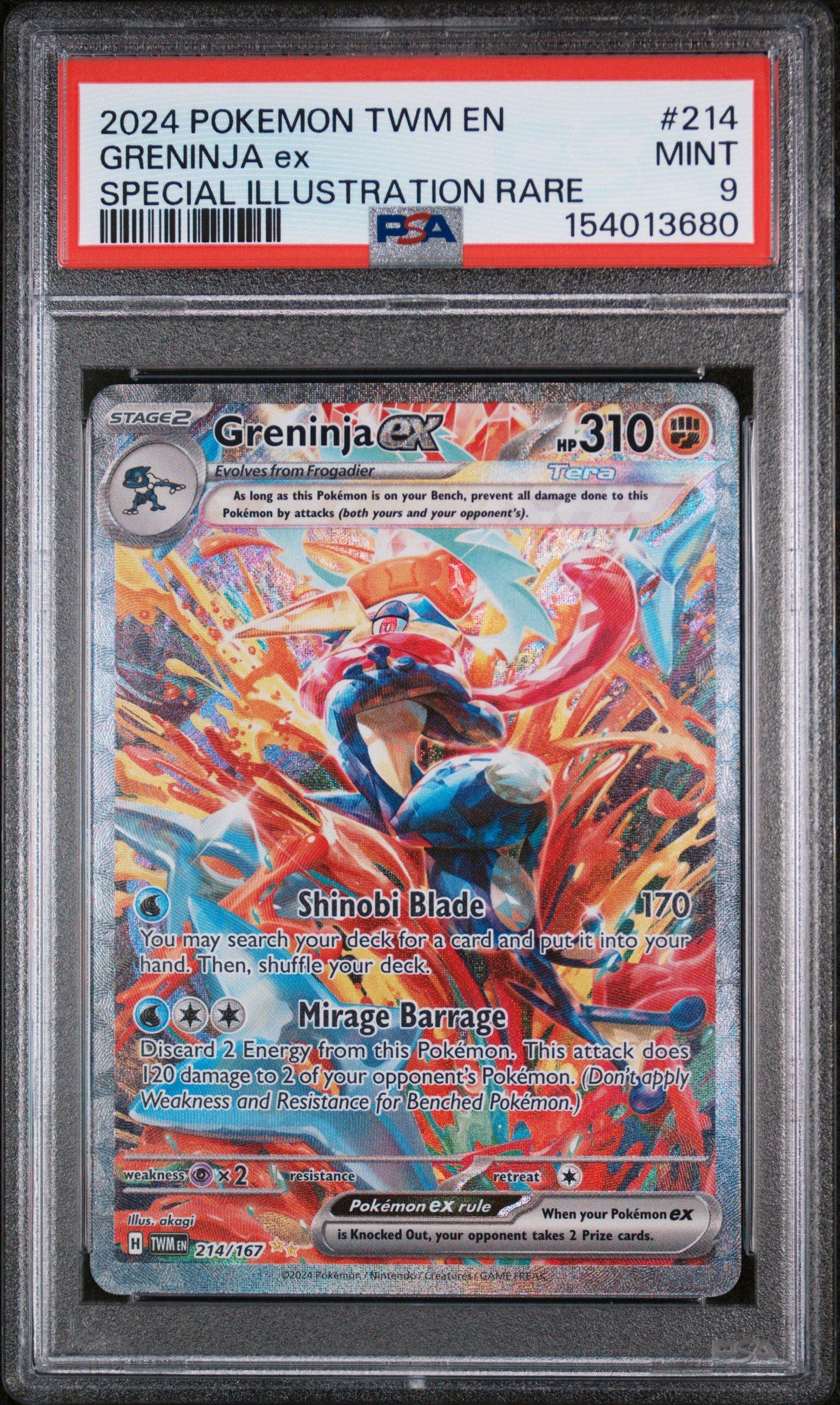 2024 Pokemon Twm En-Twilight Masquerade 214 Greninja Ex Special Illustration Rare PSA 9