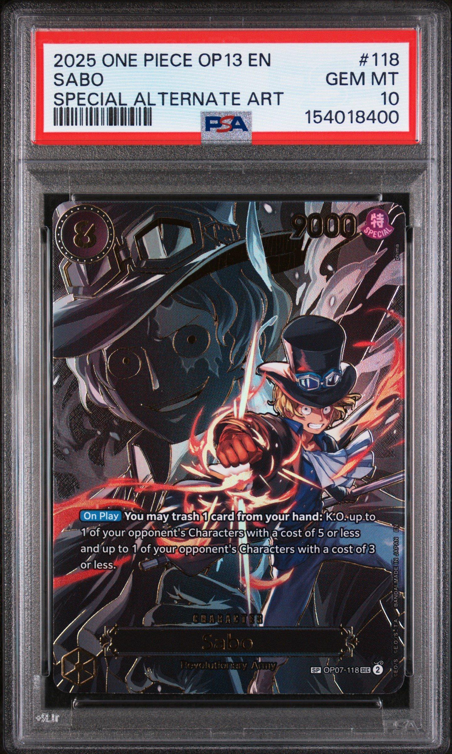 PSA10サボ #118 5954 2025 One Piece Op13-carrying On His Will 118 Sabo Special