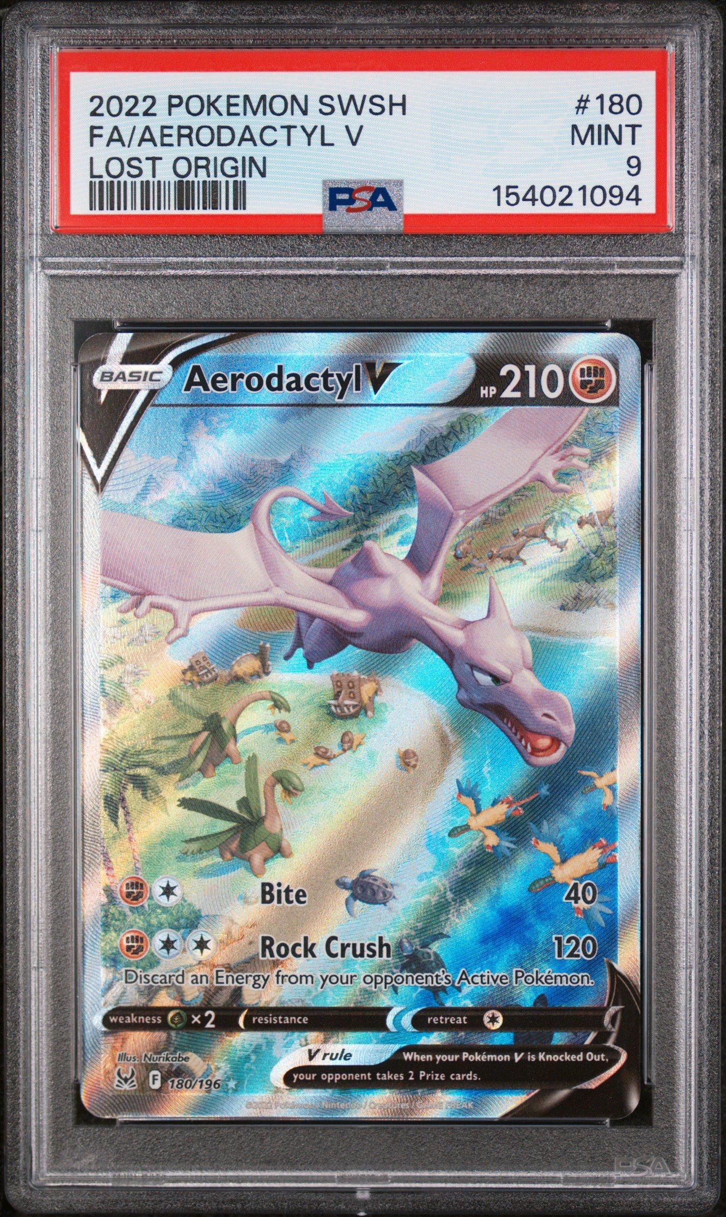 2022 Pokemon Sword & Shield Lost Origin 180 Full Art/aerodactyl V