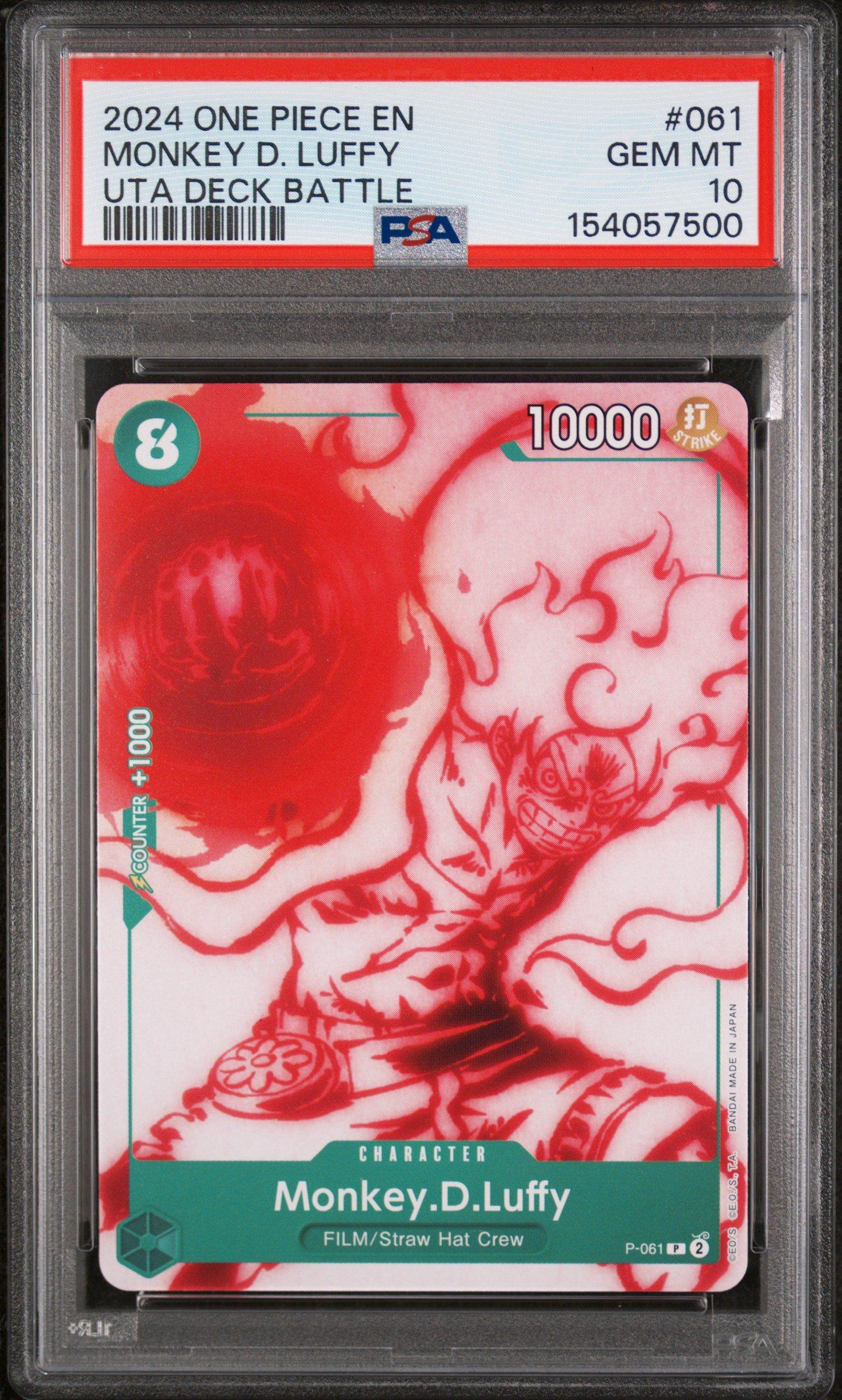 2024 One Piece Promos 061 Monkey D. Luffy Uta Deck Battle PSA 10