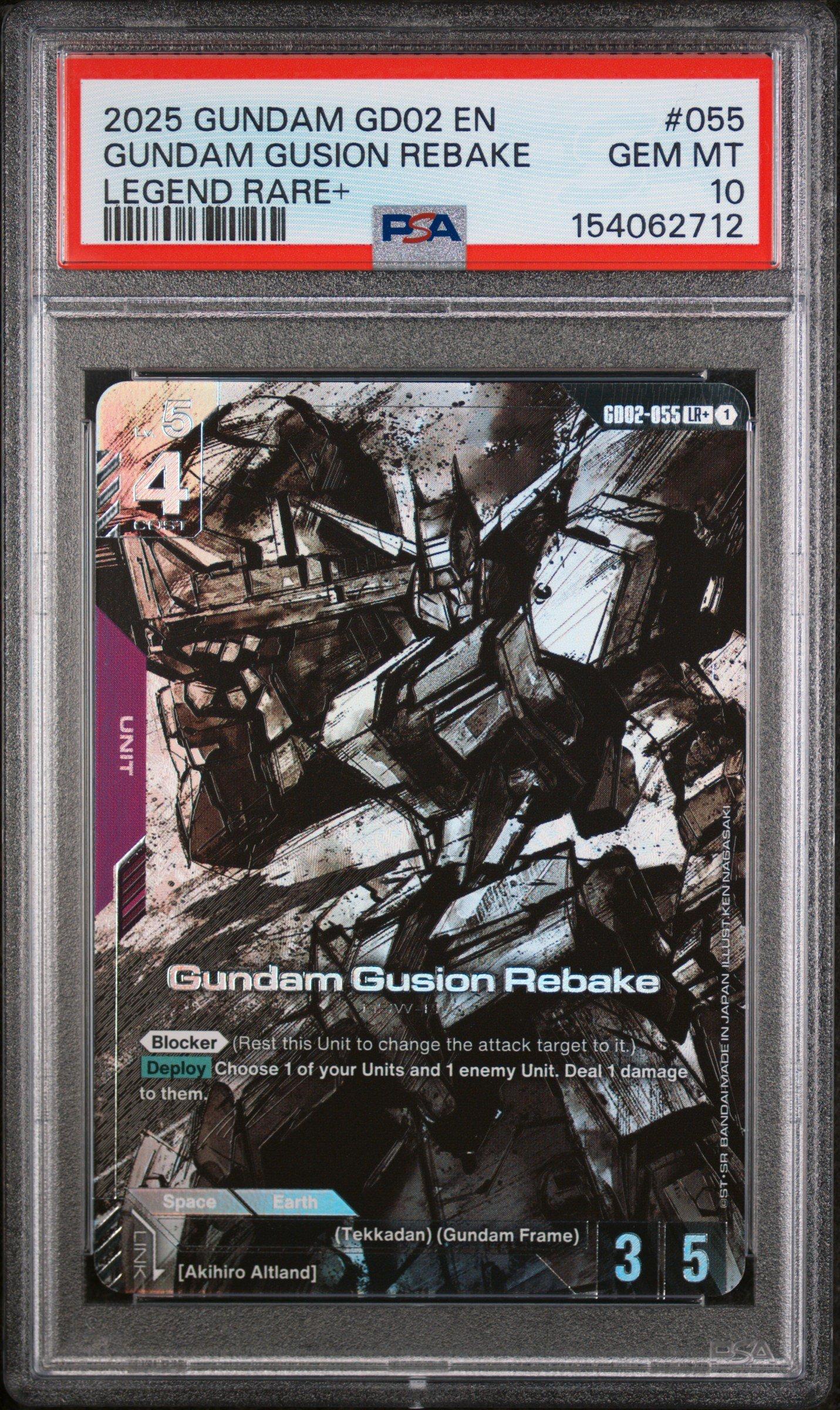 2025 Gundam Dual Impact 055 Gundam Gusion Rebake Legend Rare+ PSA