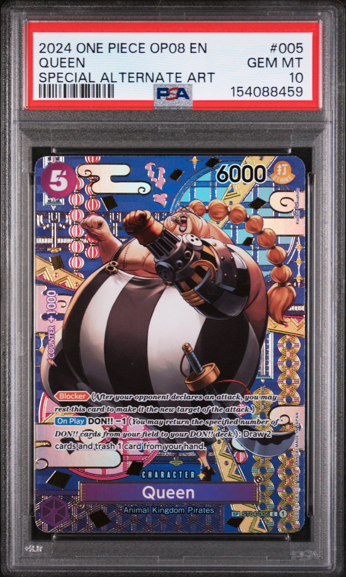 ONE PIECE カードゲーム クイーン PSA 10 2024 One Piece Op08-two Legends 005 Queen Special Alternate Art