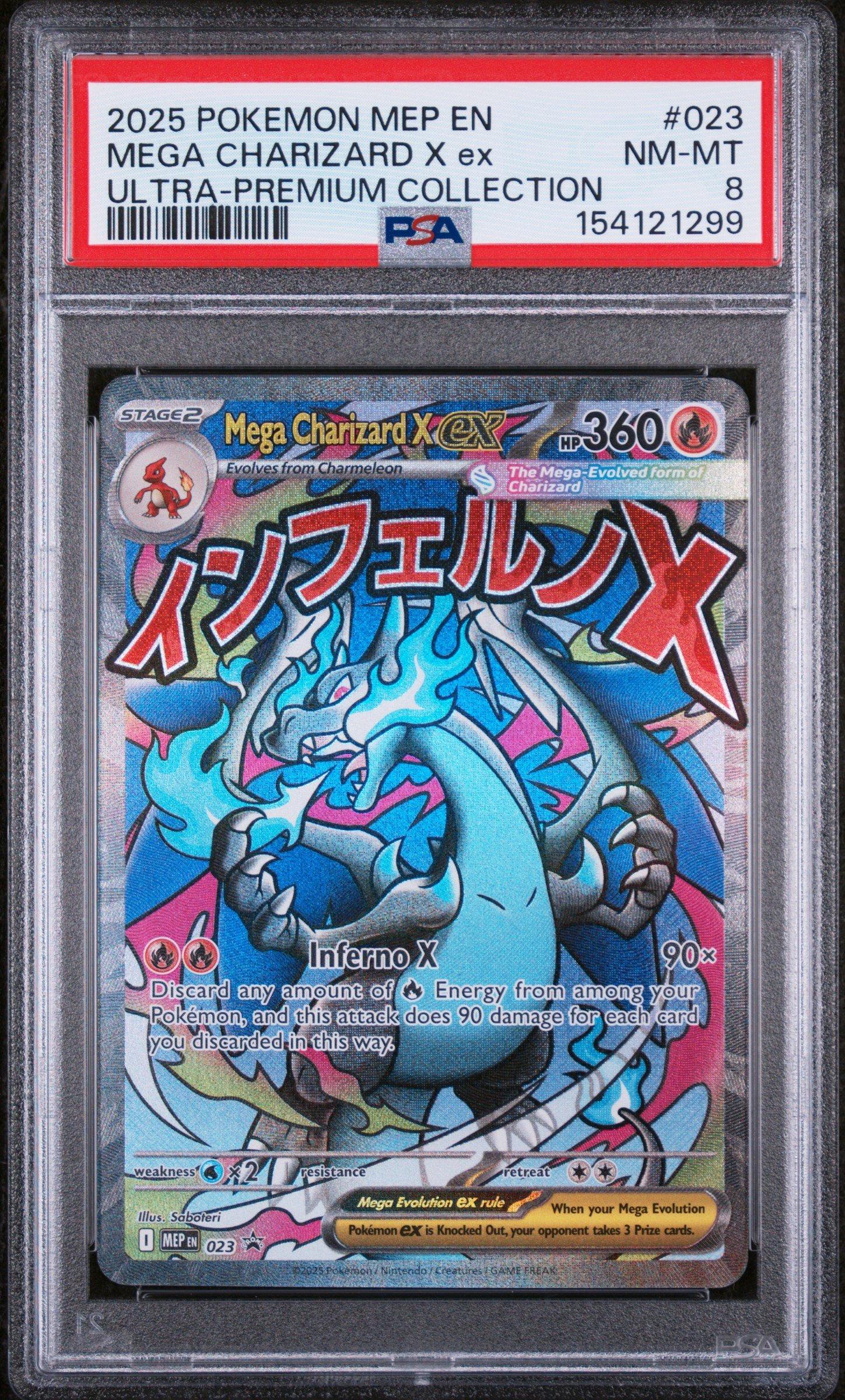 2025 Pokemon Mep En-me Black Star Promo 023 Mega Charizard X Ex Mega  Charizard X Ex Ultra-premium Collection PSA 8 Graded Card | GameStop