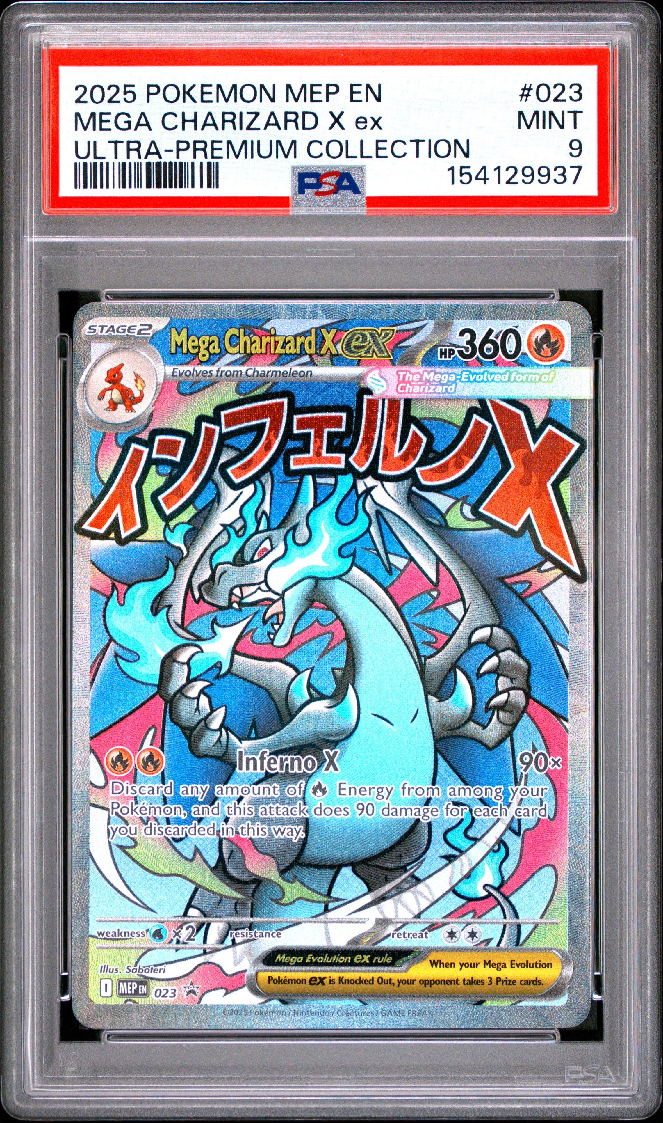 2025 Pokemon Mep En-me Black Star Promo 023 Mega Charizard X Ex