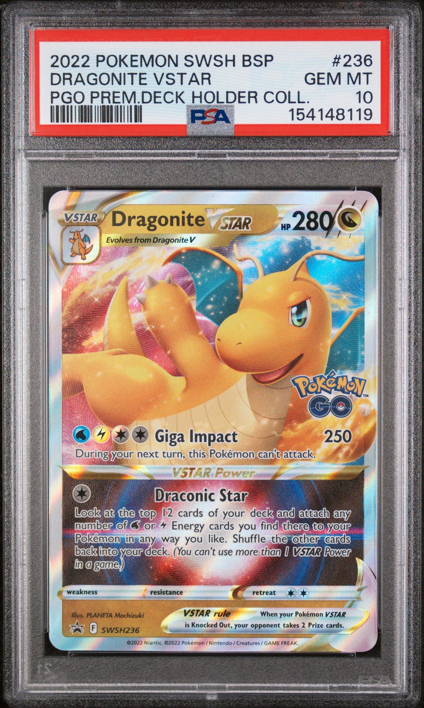 dragonite v star pokemon card 2022 Swsh Black Promo 235 Pokemon Go Premier Deck Holder Collection PSA 9 Graded Card Number / Rarity 2022 Pokemon Swsh Black Star