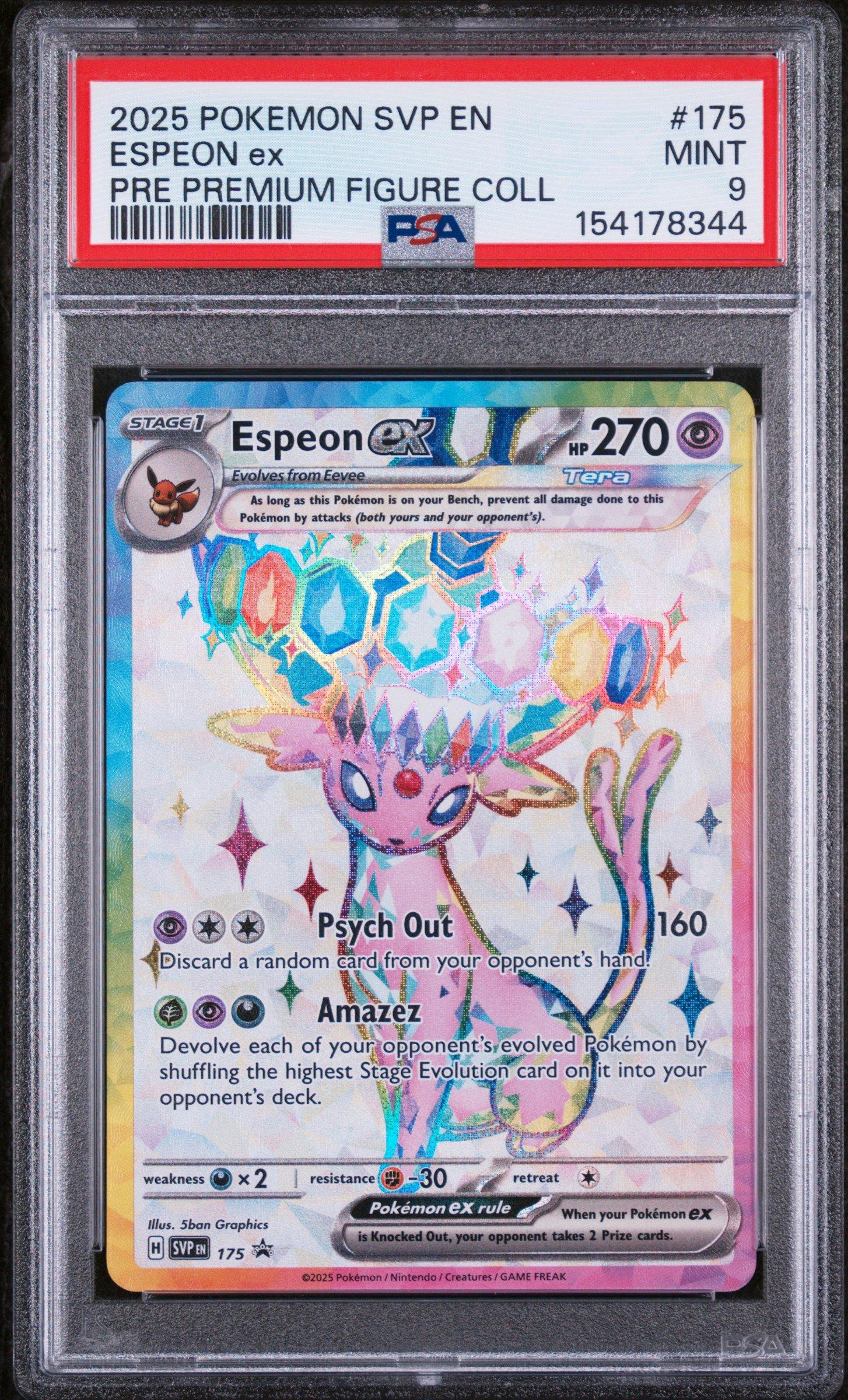 2025 Pokemon Svp En-sv Black Star Promo 175 Espeon Ex Prismatic Evolutions  Premium Figure Collection PSA 9 Graded Card | GameStop