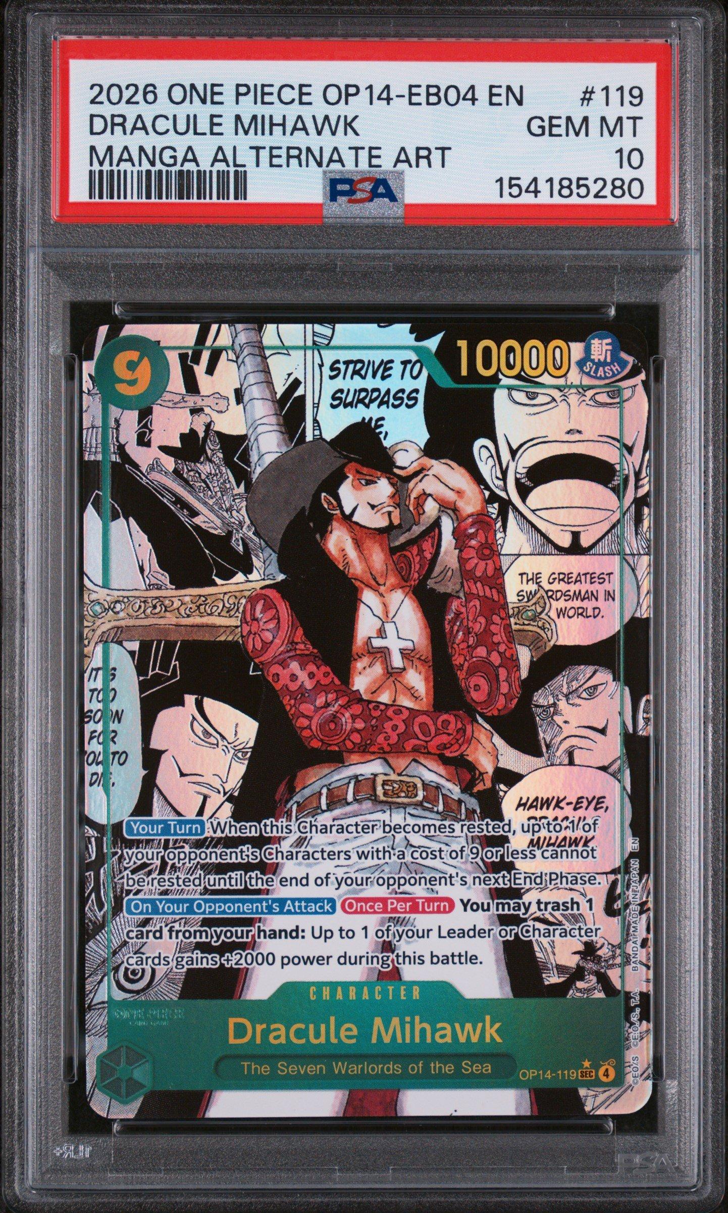 2026 One Piece Op14-eb04-the Azure Sea's Seven 119 Dracule Mihawk