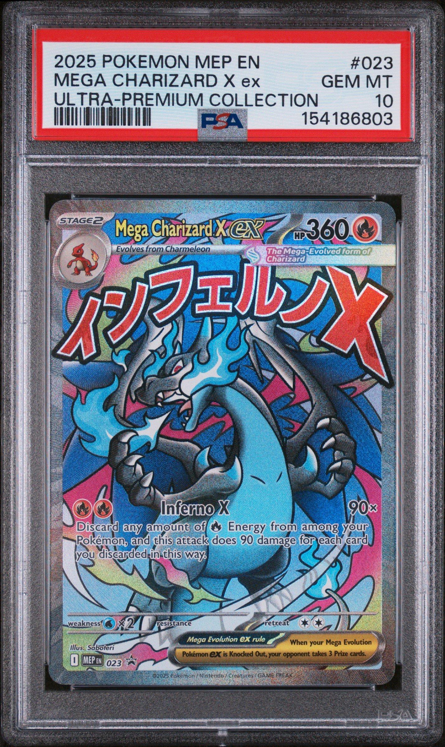 2025 Pokemon Mep En-me Black Star Promo 023 Mega Charizard X Ex