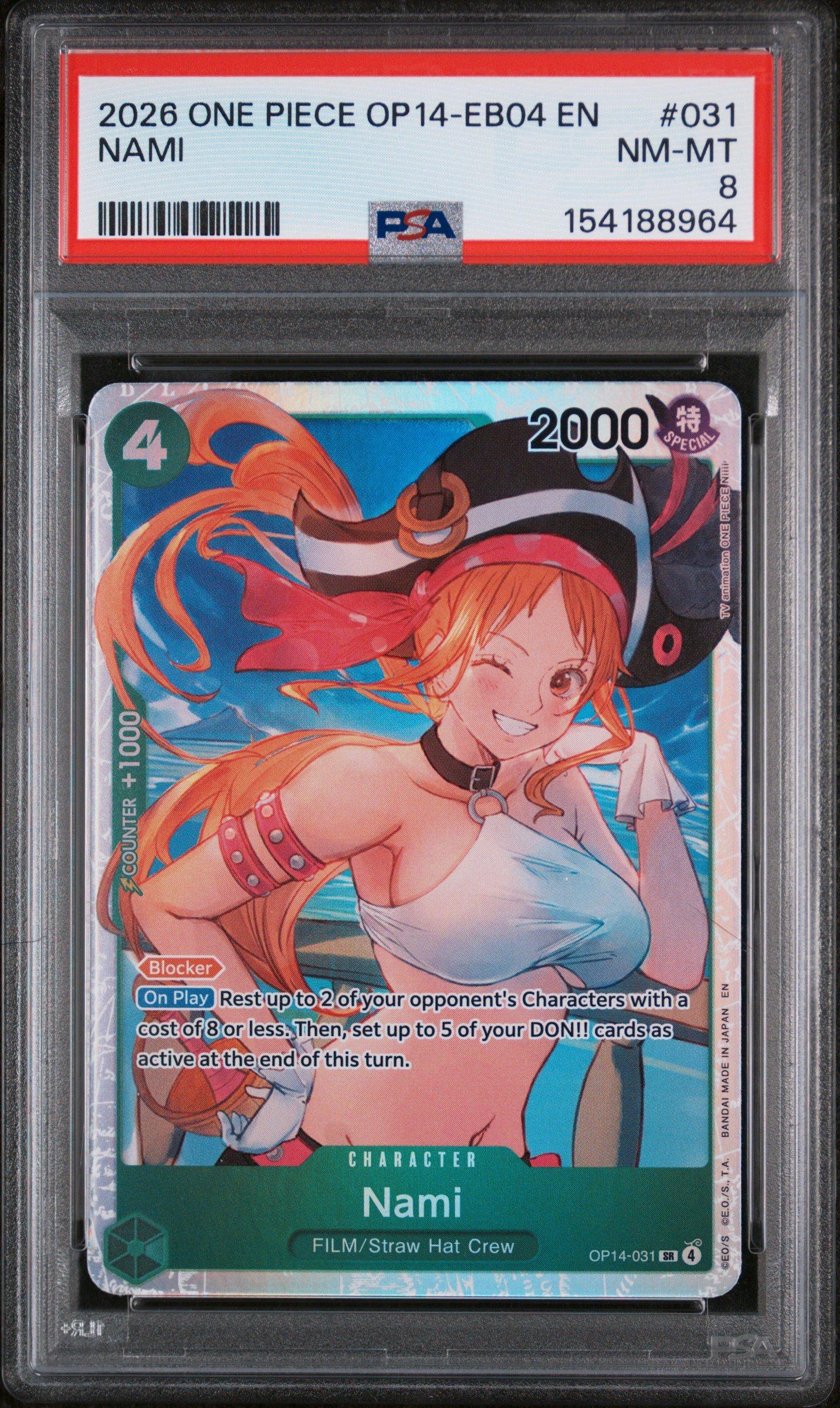 2026 One Piece Op14-eb04-the Azure Sea's Seven 031 Nami PSA 8