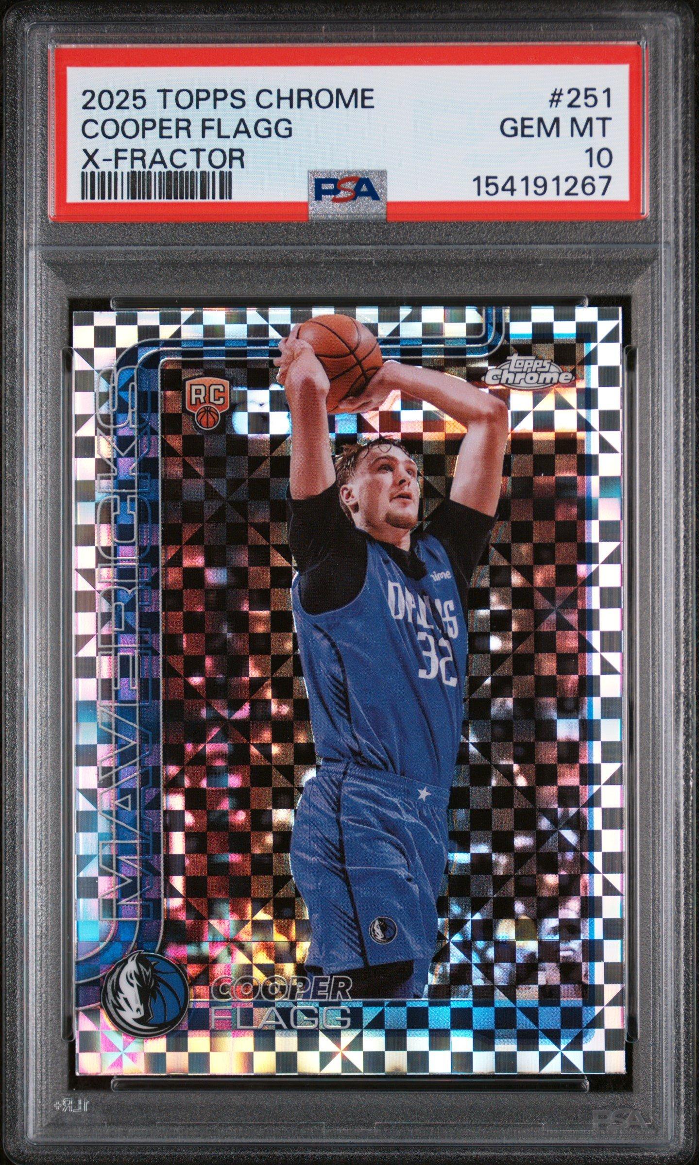 2025 Topps Chrome 251 Cooper Flagg X-fractor PSA 10 Graded Card