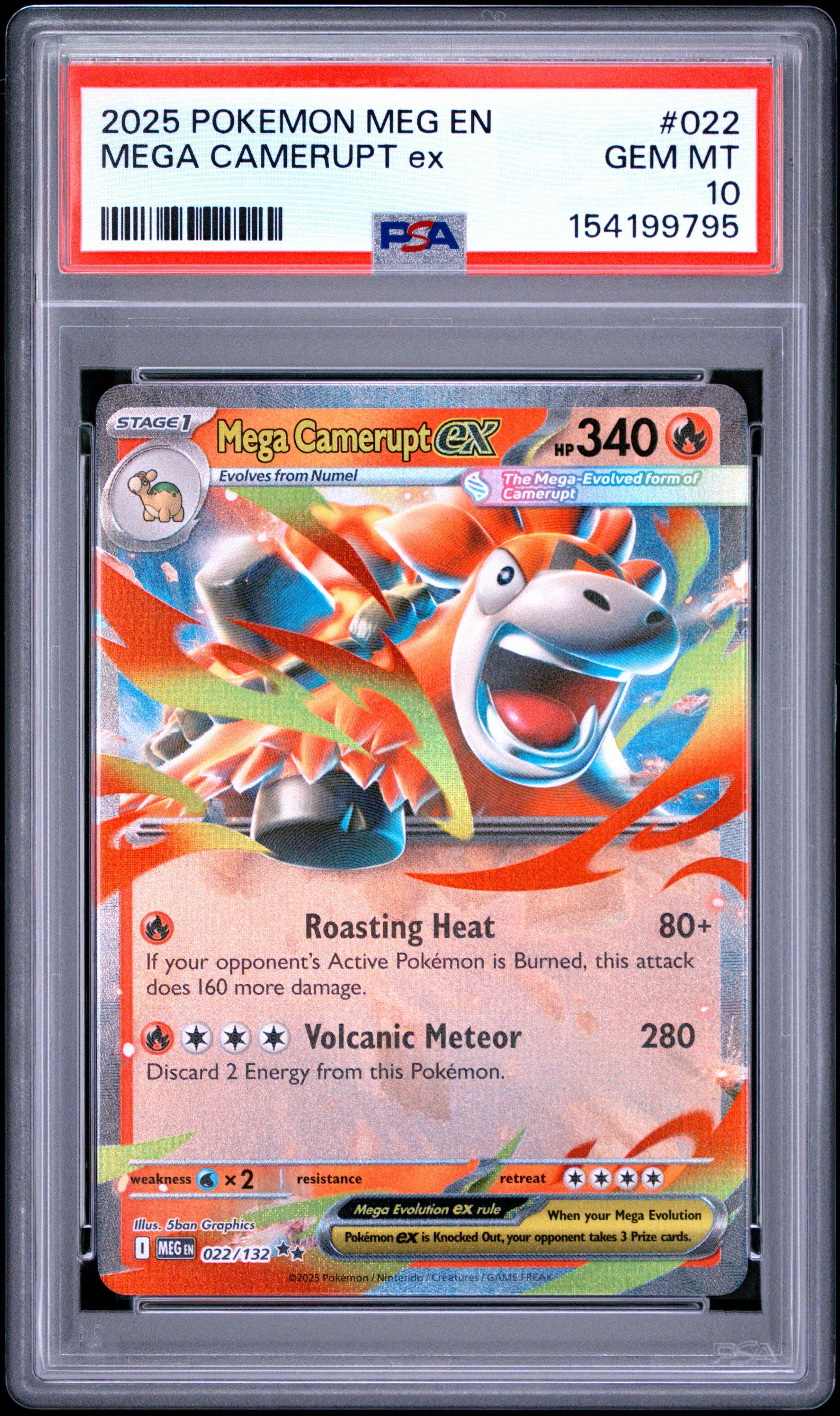 2025 Pokemon Meg En-mega Evolution 022 Mega Camerupt Ex PSA 10
