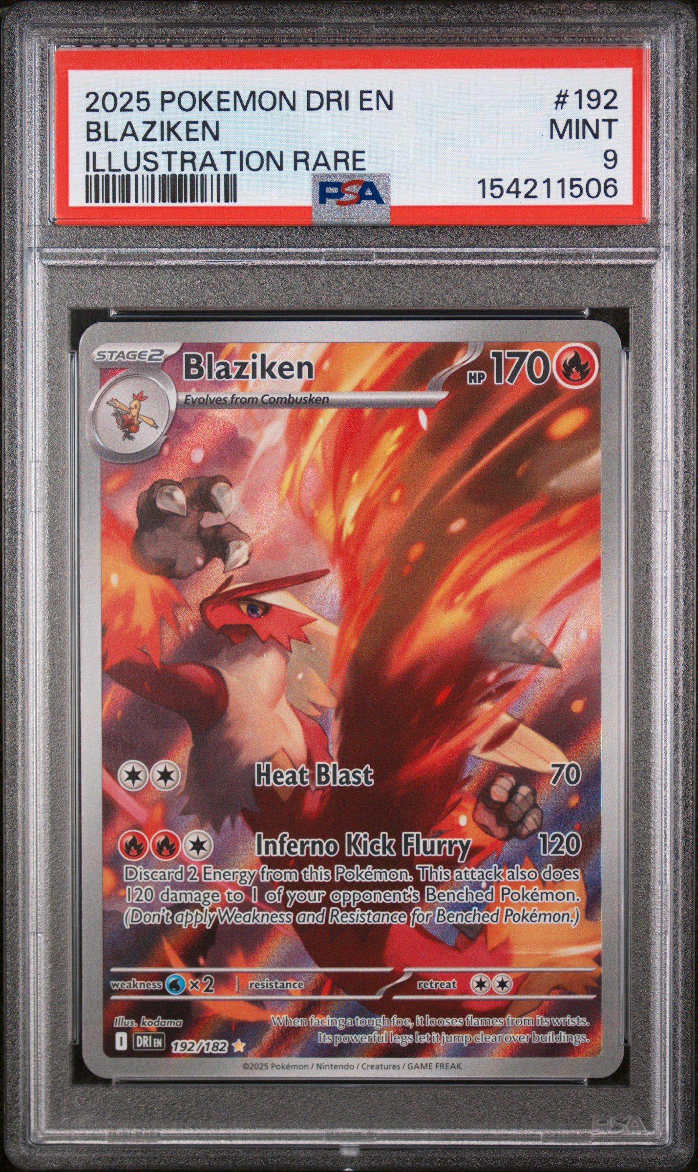 2025 Pokemon Dri En-destined Rivals 192 Blaziken Illustration Rare
