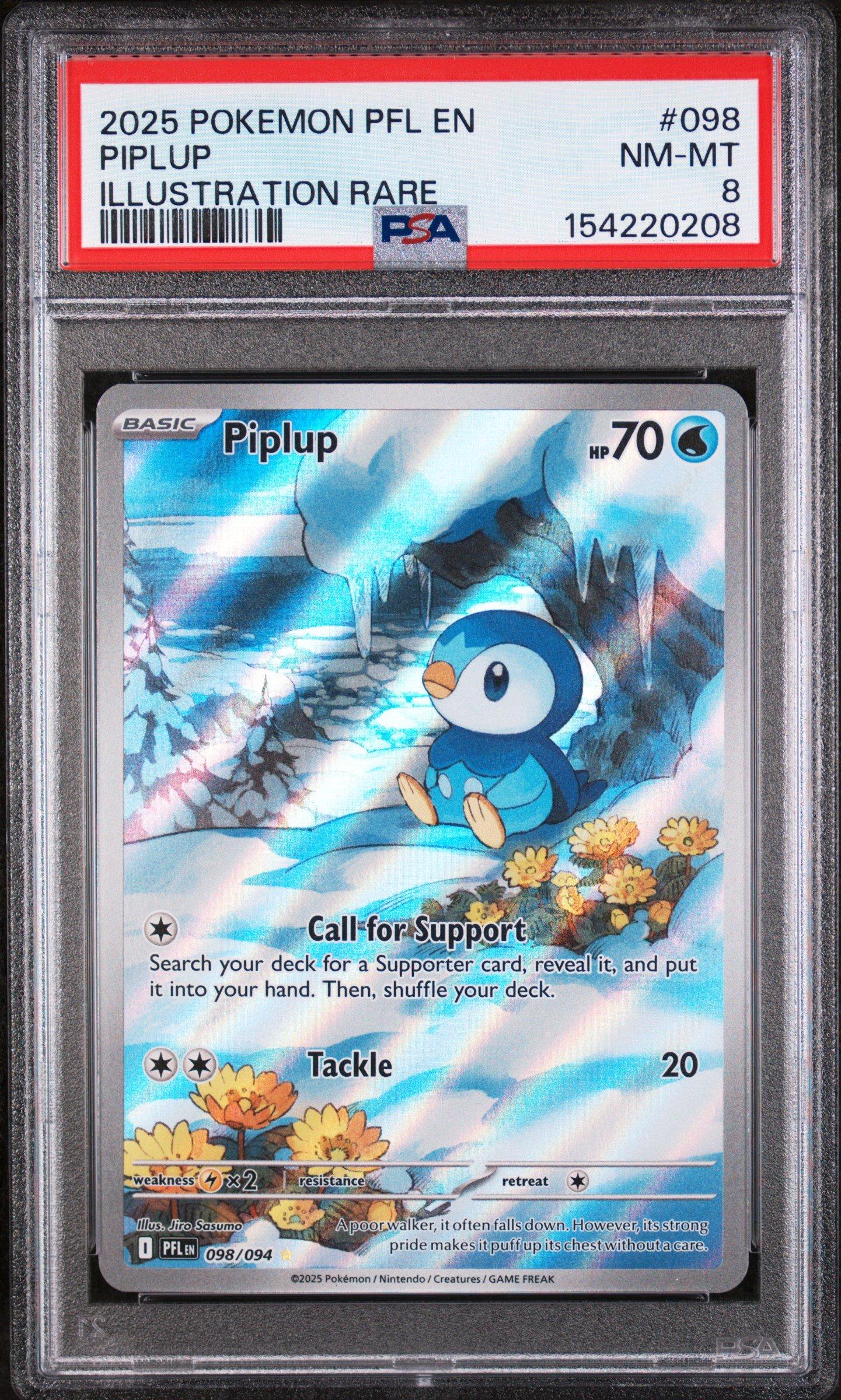 2025 ポケモンカード Piplup #085 ART RARE 2025 Pokemon Pfl En-phantasmal Flames 098 Piplup Illustration Rare