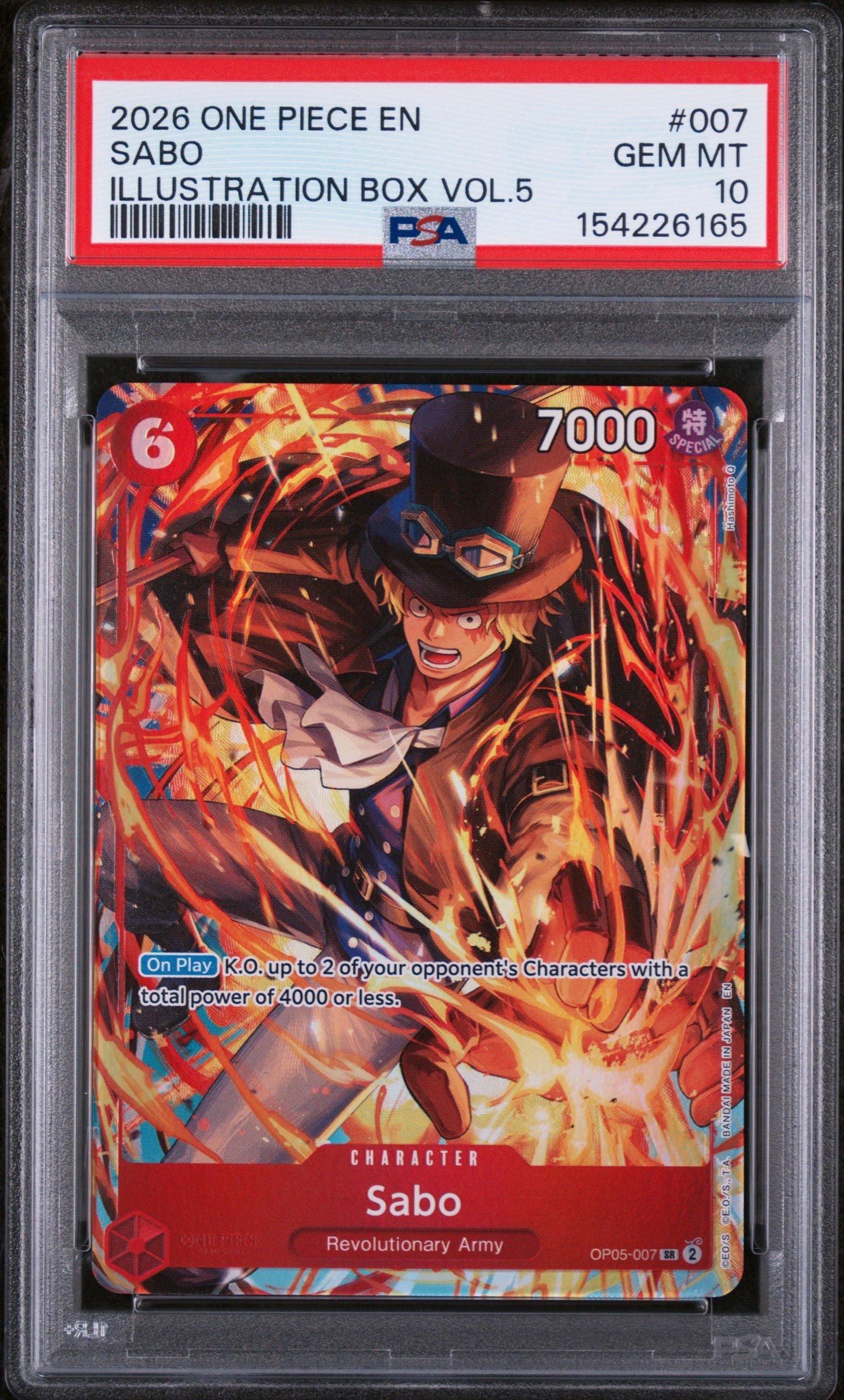 2026 One Piece Promos 007 Sabo Illustration Box Vol.5 PSA 10