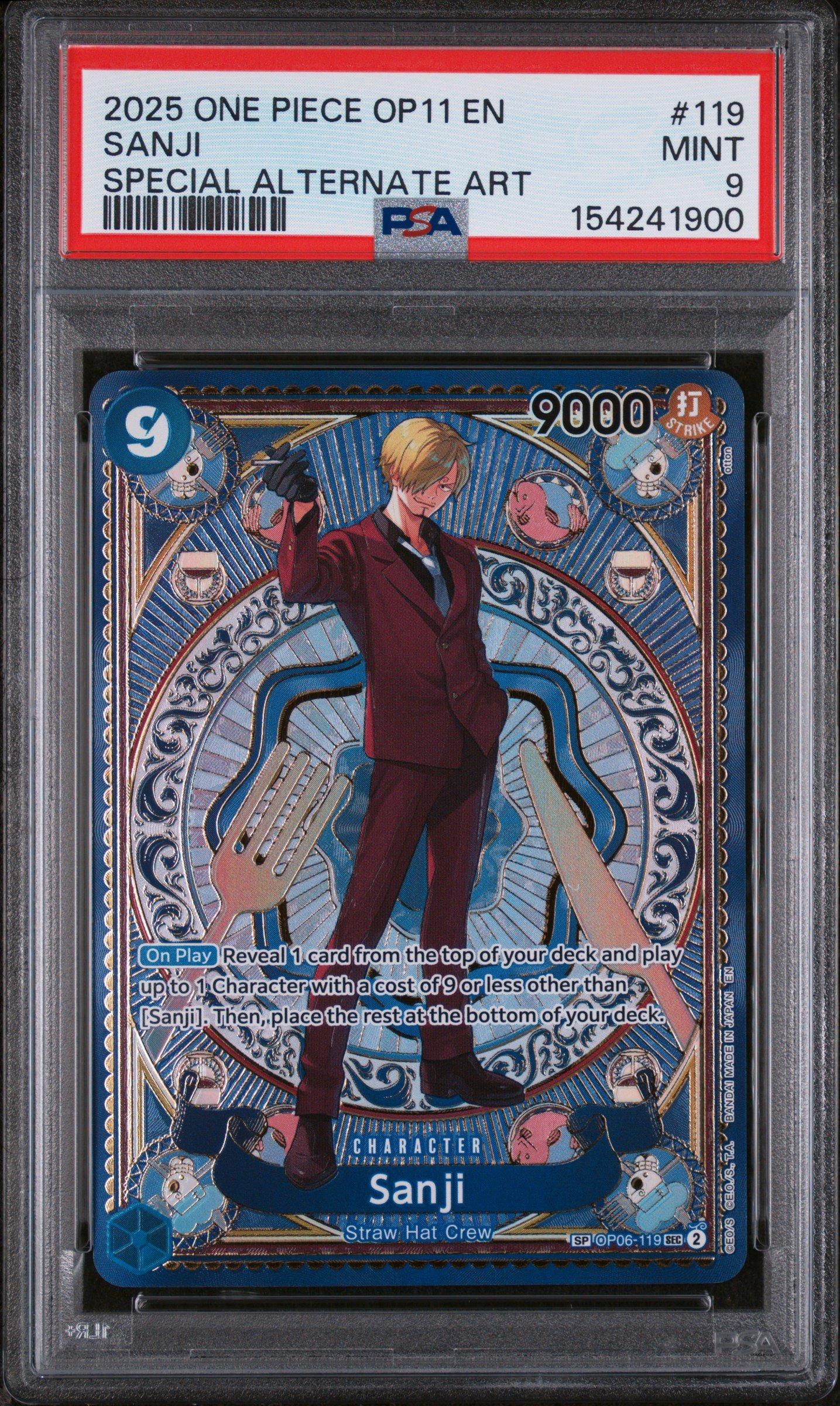 【PSA10】2025 ONE PIECE PRB02 SANJI コミパラ 2025 One Piece Op11-a Fist Of Divine Speed 119 Sanji Special