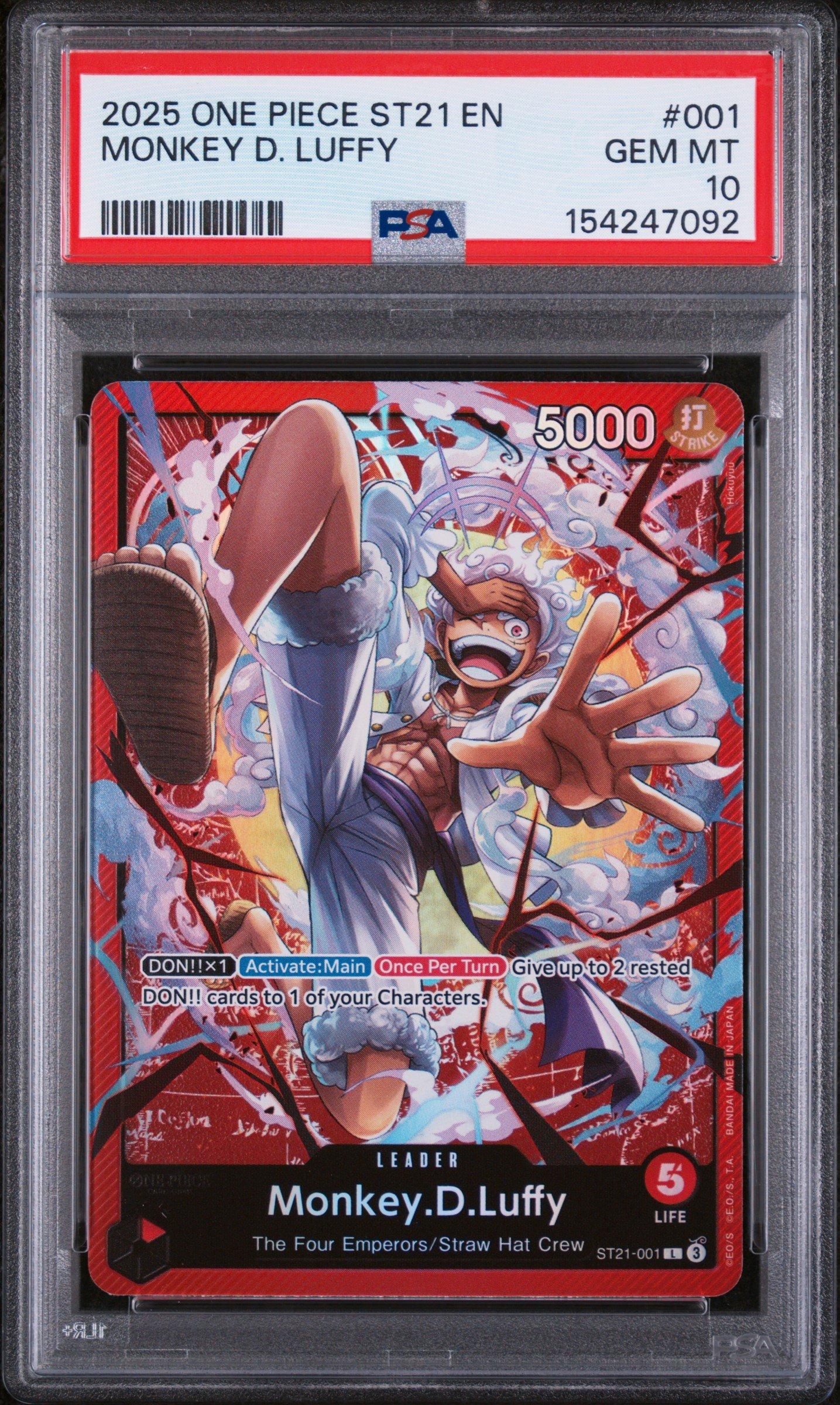 2025 One Piece Starter Deck St21-ex Gear 5 001 Monkey D. Luffy PSA