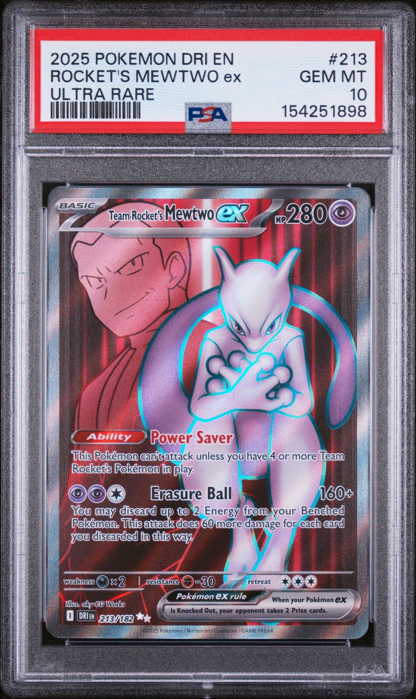 2025 Pokemon Dri En-destined Rivals 213 Team Rocket's Mewtwo Ex